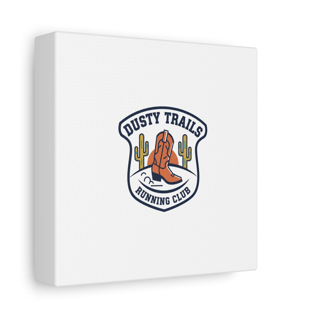 Dusty Trails Running Club Canvas | Western Badge Typography, Rustic Emblem