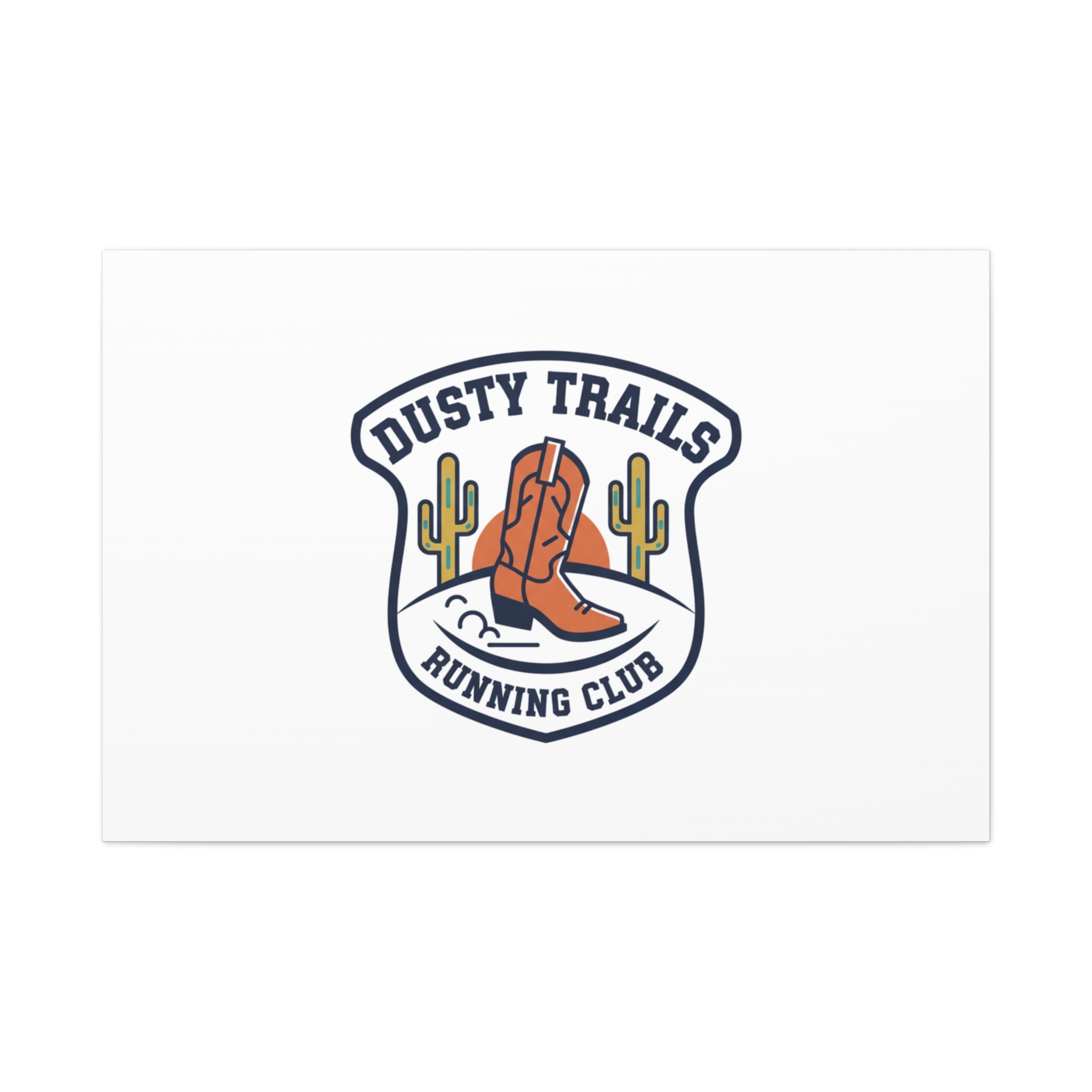Dusty Trails Running Club Canvas | Western Badge Typography, Rustic Emblem