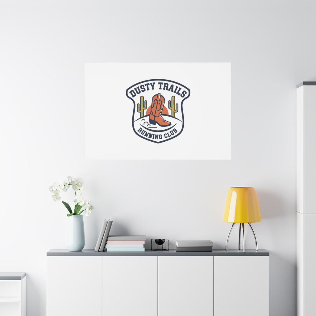 Dusty Trails Running Club Canvas | Western Badge Typography, Rustic Emblem