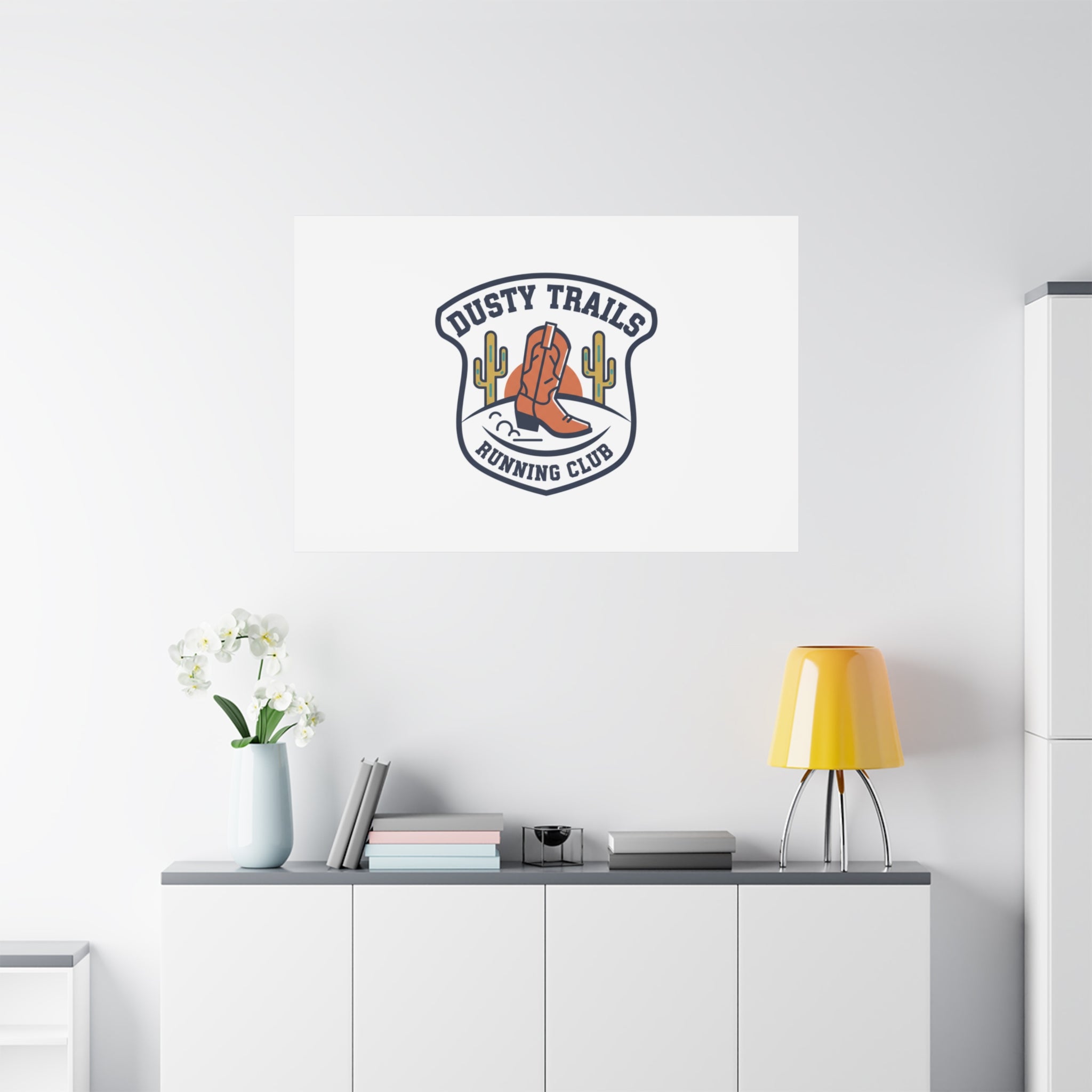 Dusty Trails Running Club Canvas | Western Badge Typography, Rustic Emblem