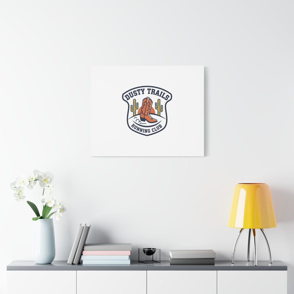 Dusty Trails Running Club Canvas | Western Badge Typography, Rustic Emblem
