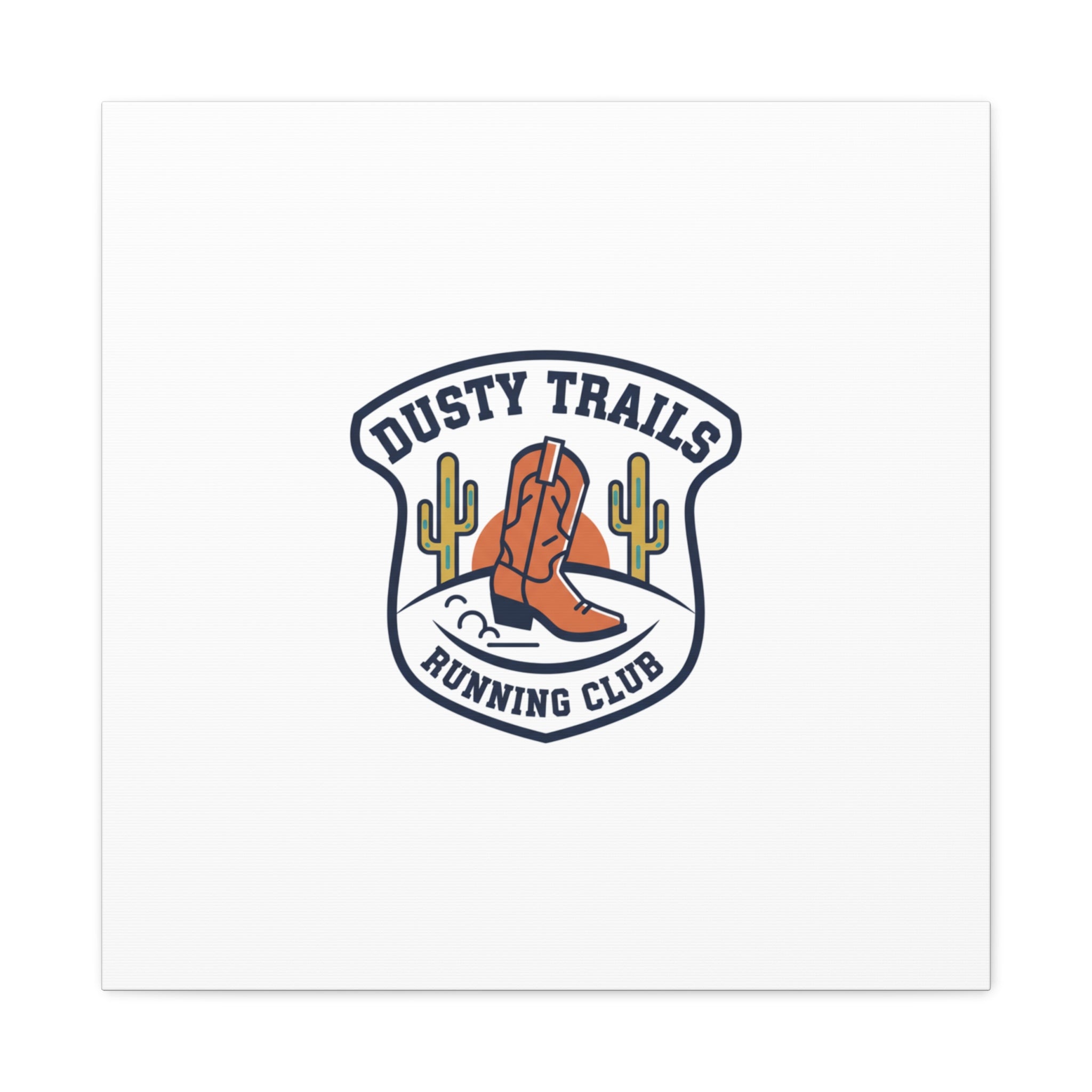 Dusty Trails Running Club Canvas | Western Badge Typography, Rustic Emblem