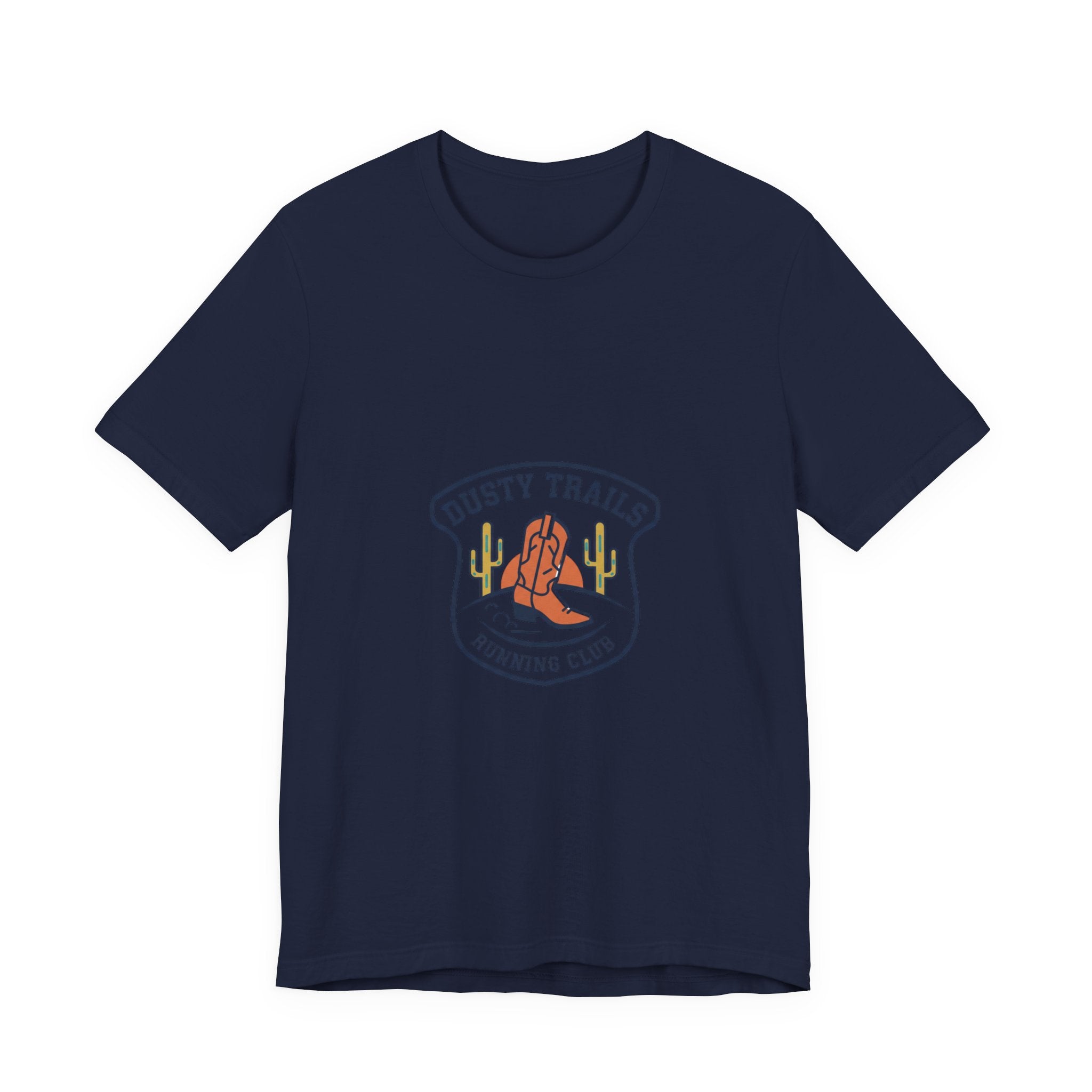 Dusty Trails Running Club Tee | Western Badge Typography, Cowboy Club Logo