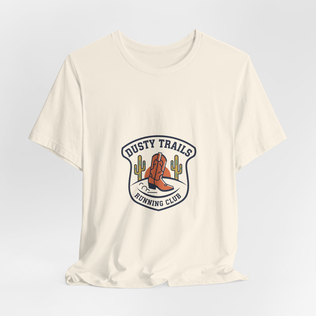 Dusty Trails Running Club Tee | Western Badge Typography, Cowboy Club Logo