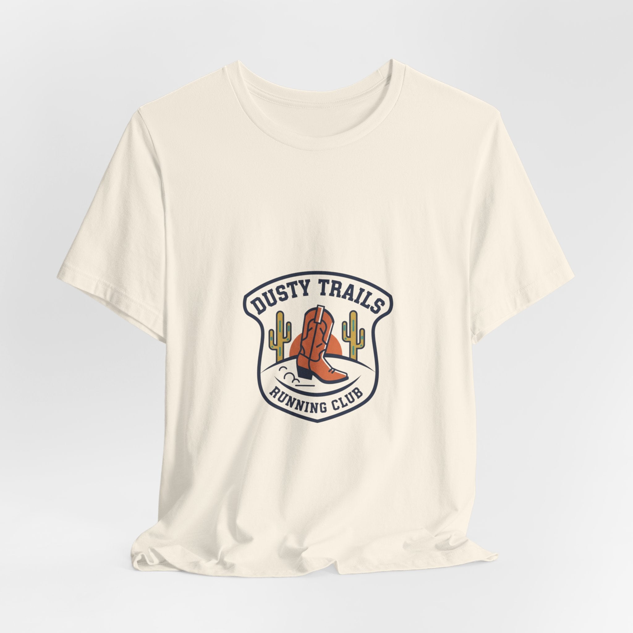 Dusty Trails Running Club Tee | Western Badge Typography, Cowboy Club Logo