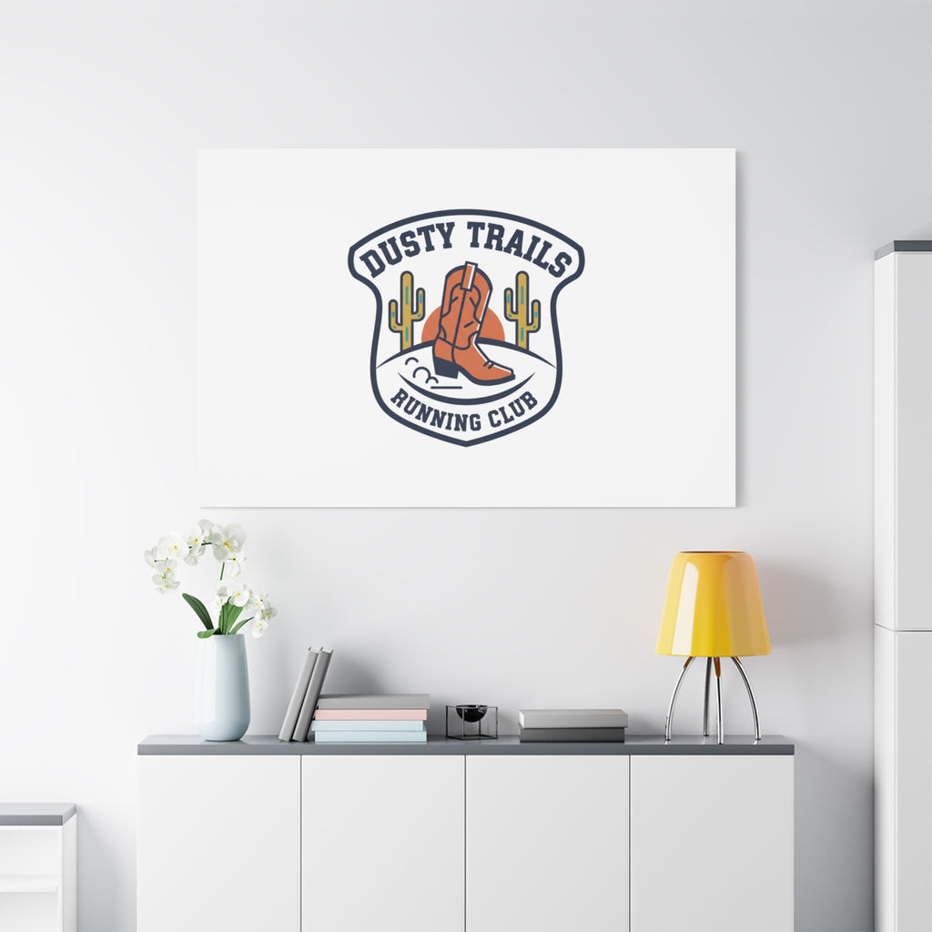 Dusty Trails Running Club Canvas | Western Badge Typography, Rustic Emblem