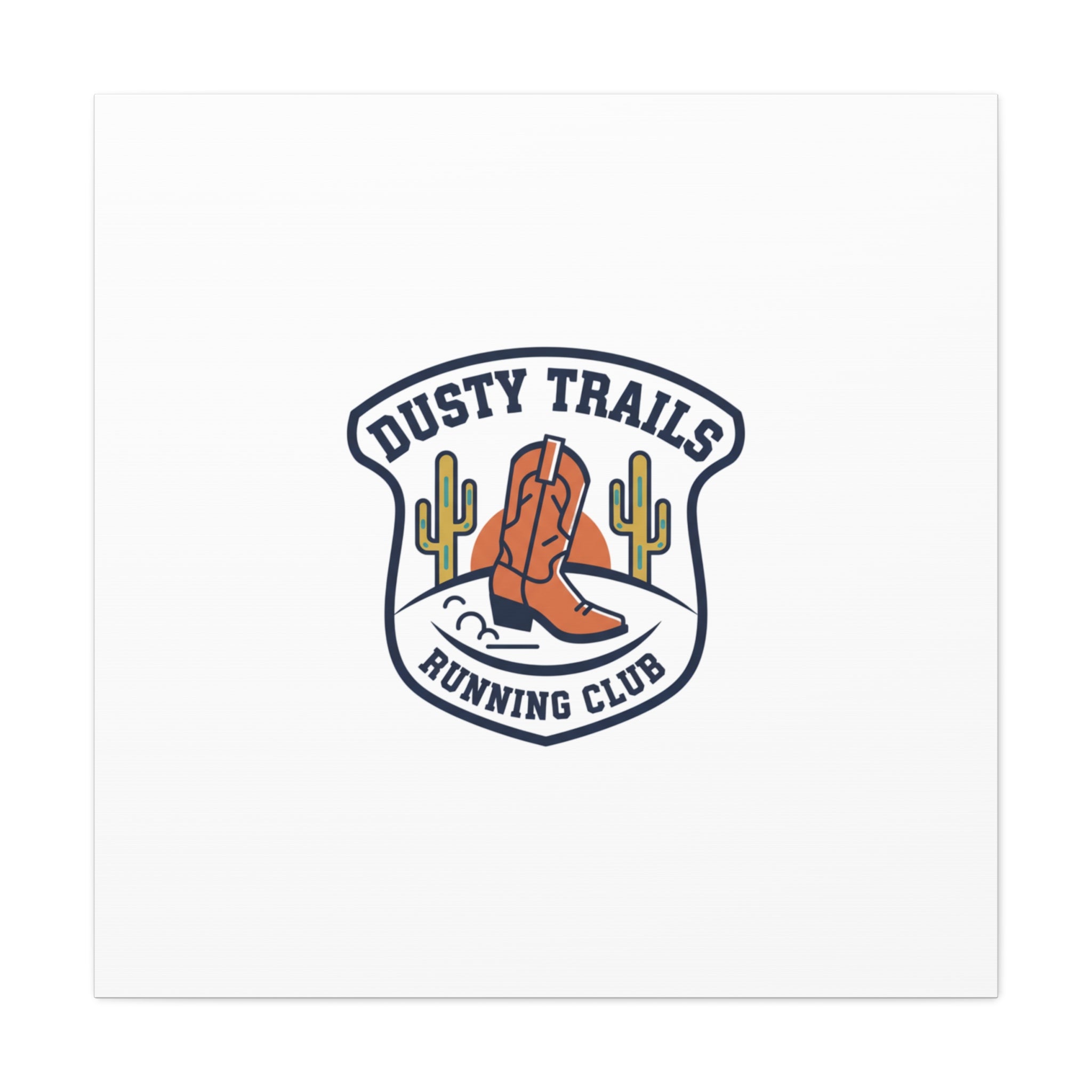 Dusty Trails Running Club Canvas | Western Badge Typography, Rustic Emblem