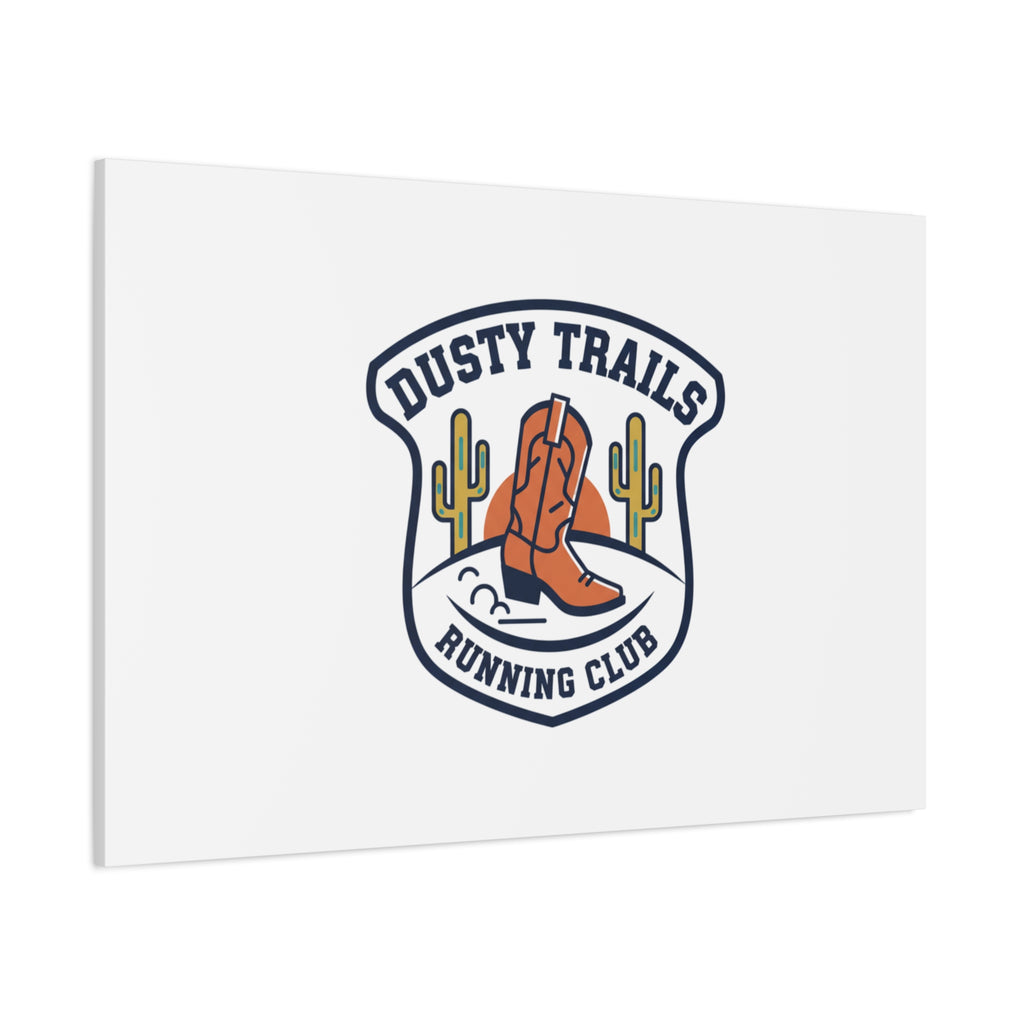 Dusty Trails Running Club Canvas | Western Badge Typography, Rustic Emblem