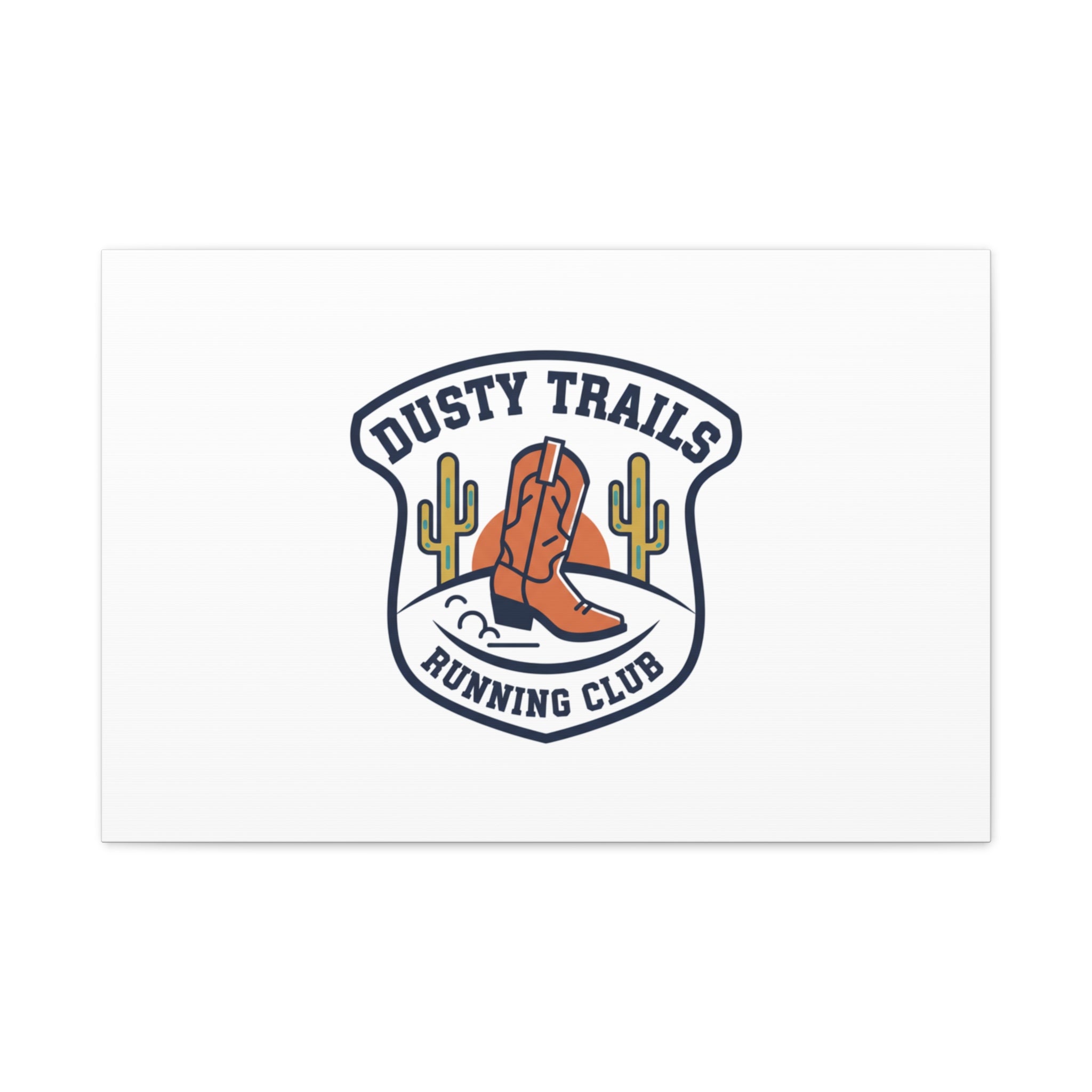 Dusty Trails Running Club Canvas | Western Badge Typography, Rustic Emblem