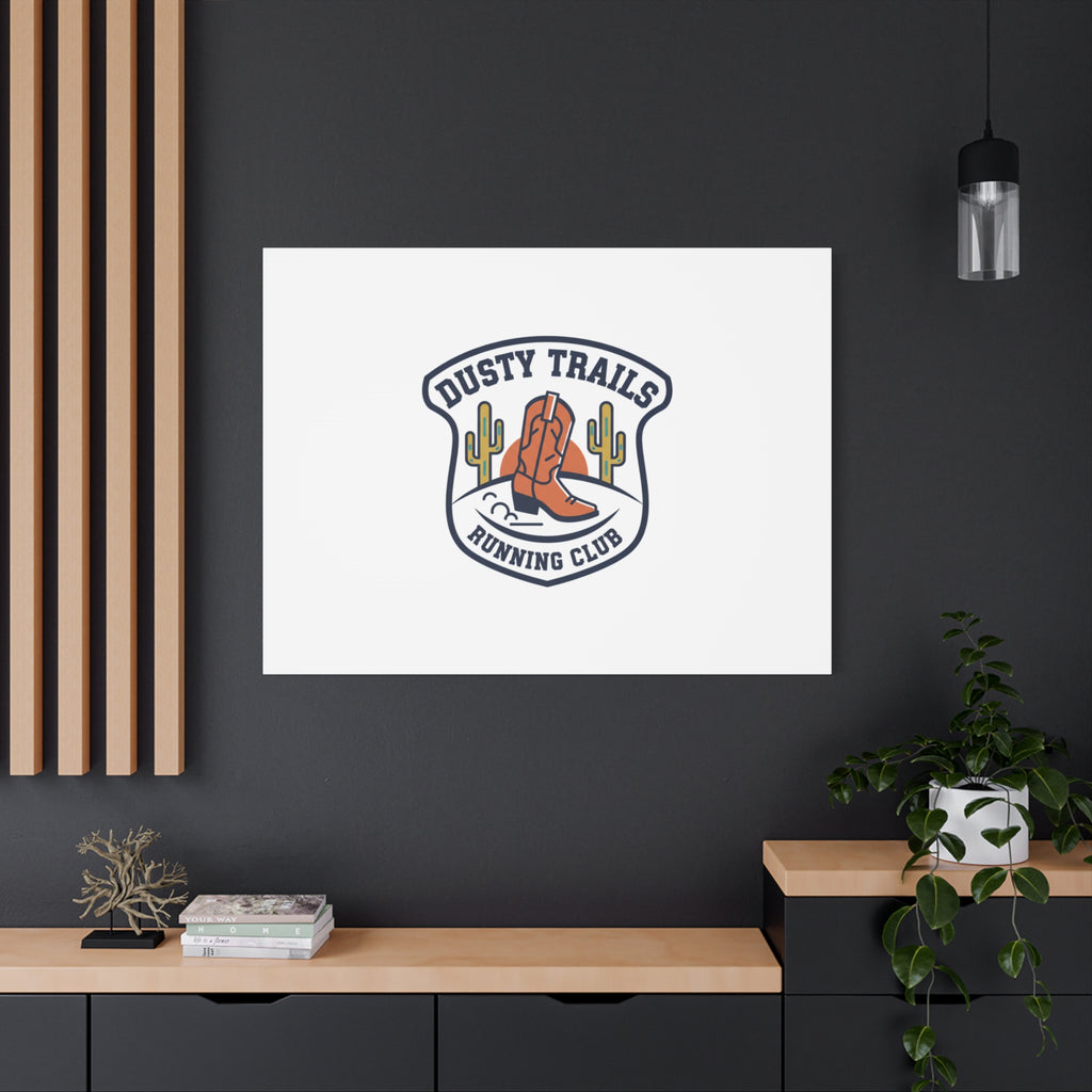Dusty Trails Running Club Canvas | Western Badge Typography, Rustic Emblem
