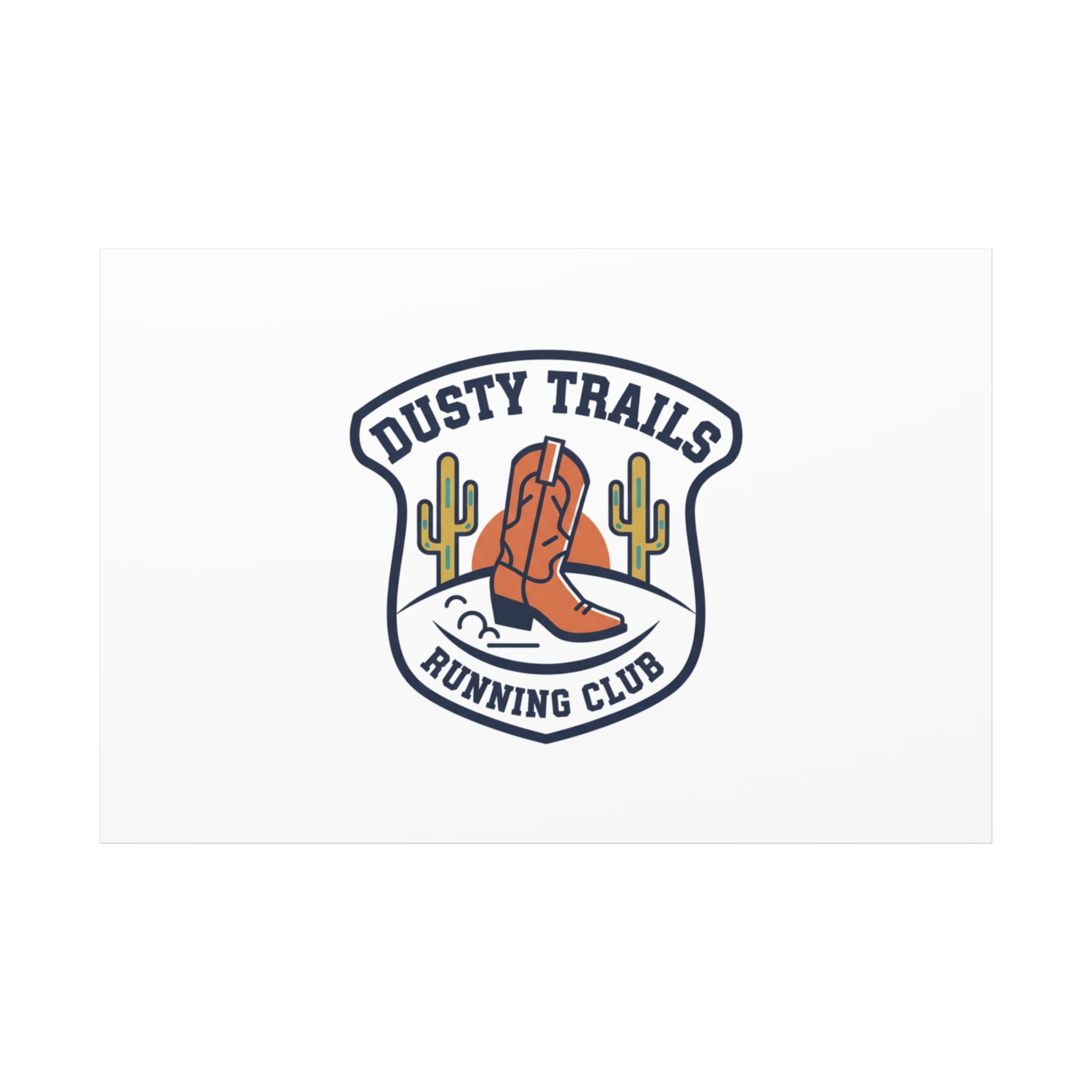 Dusty Trails Running Club Canvas | Western Badge Typography, Rustic Emblem