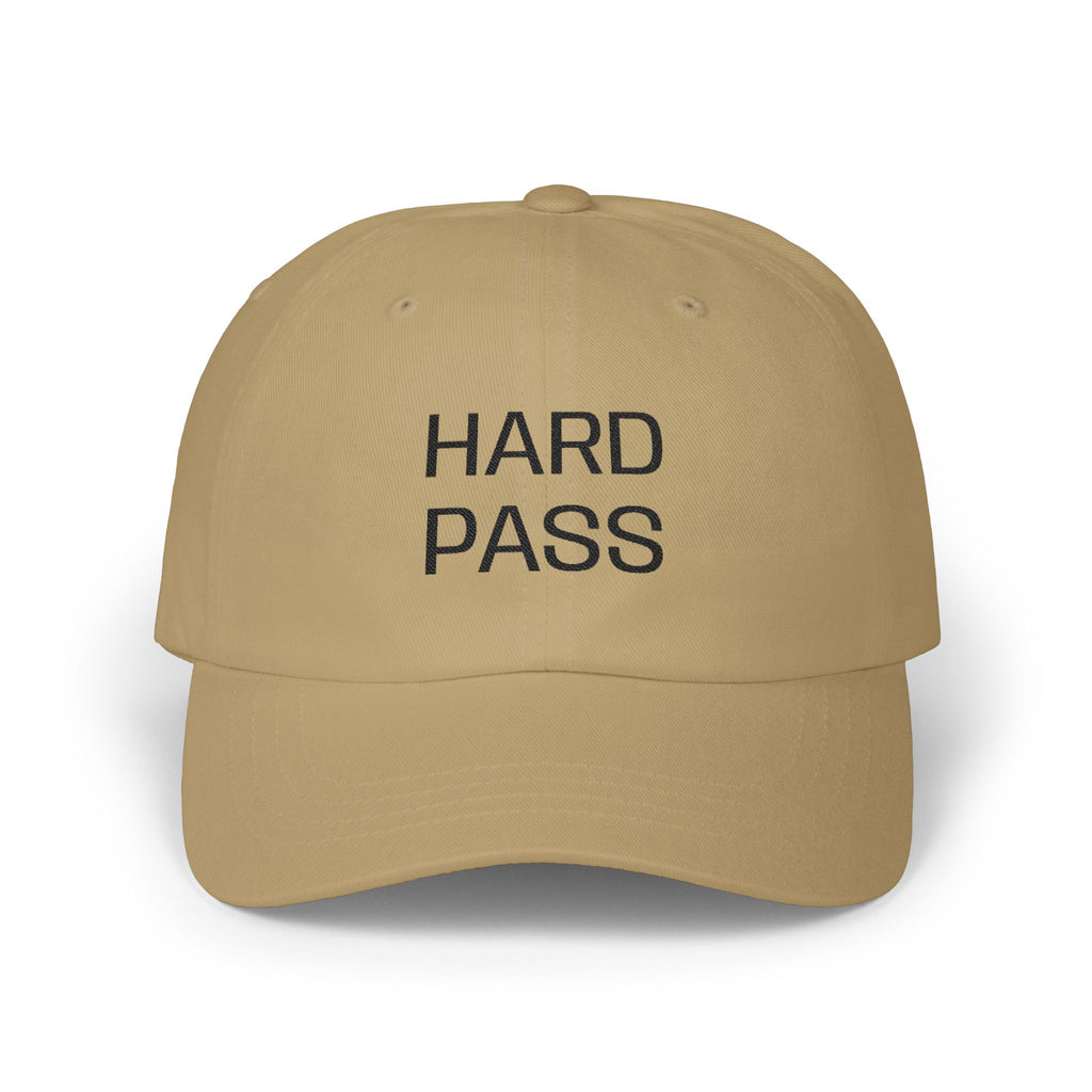 Dad Cap — "HARD PASS" Embroidered Baseball Hat ("NOPE" Back)