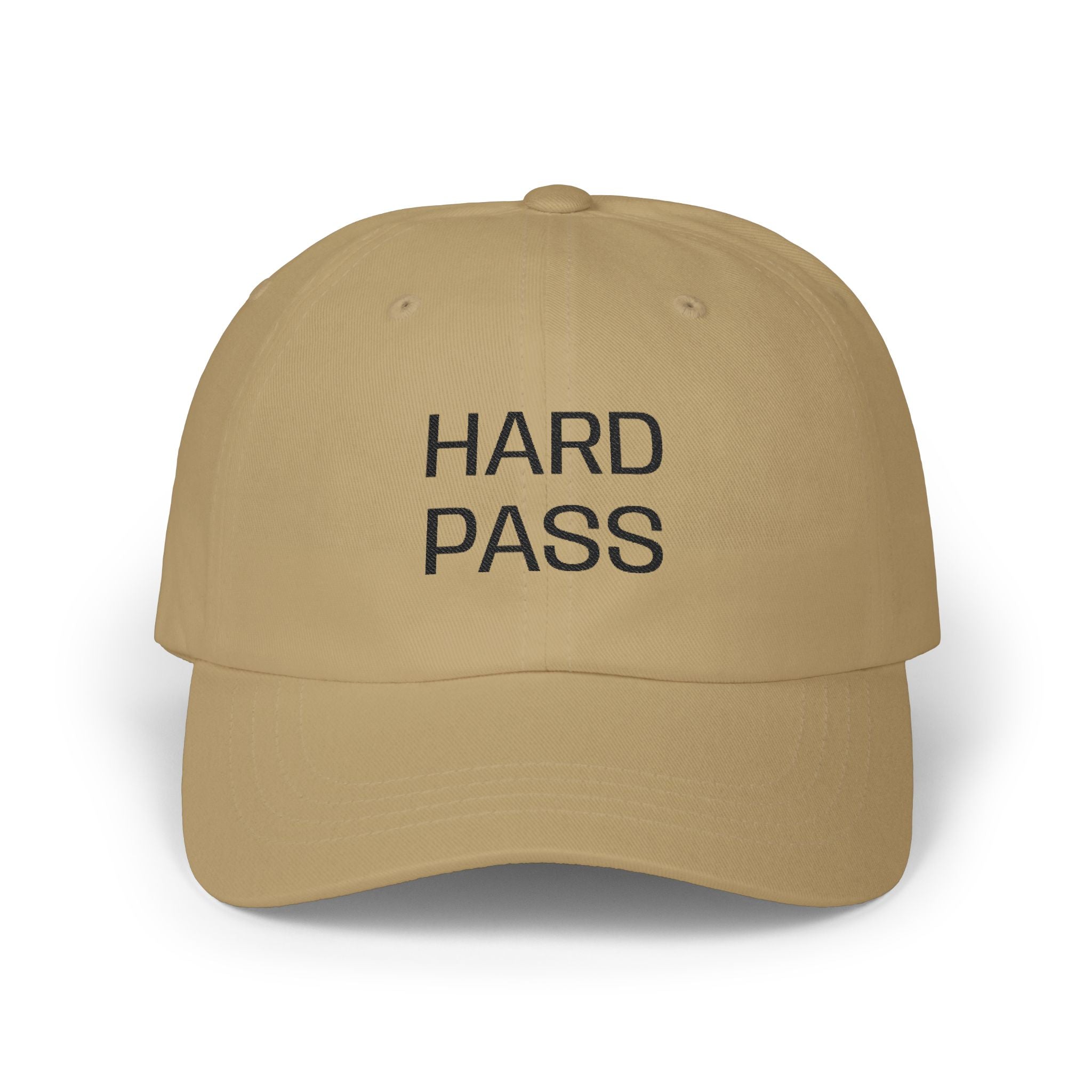 Dad Cap — "HARD PASS" Embroidered Baseball Hat ("NOPE" Back)