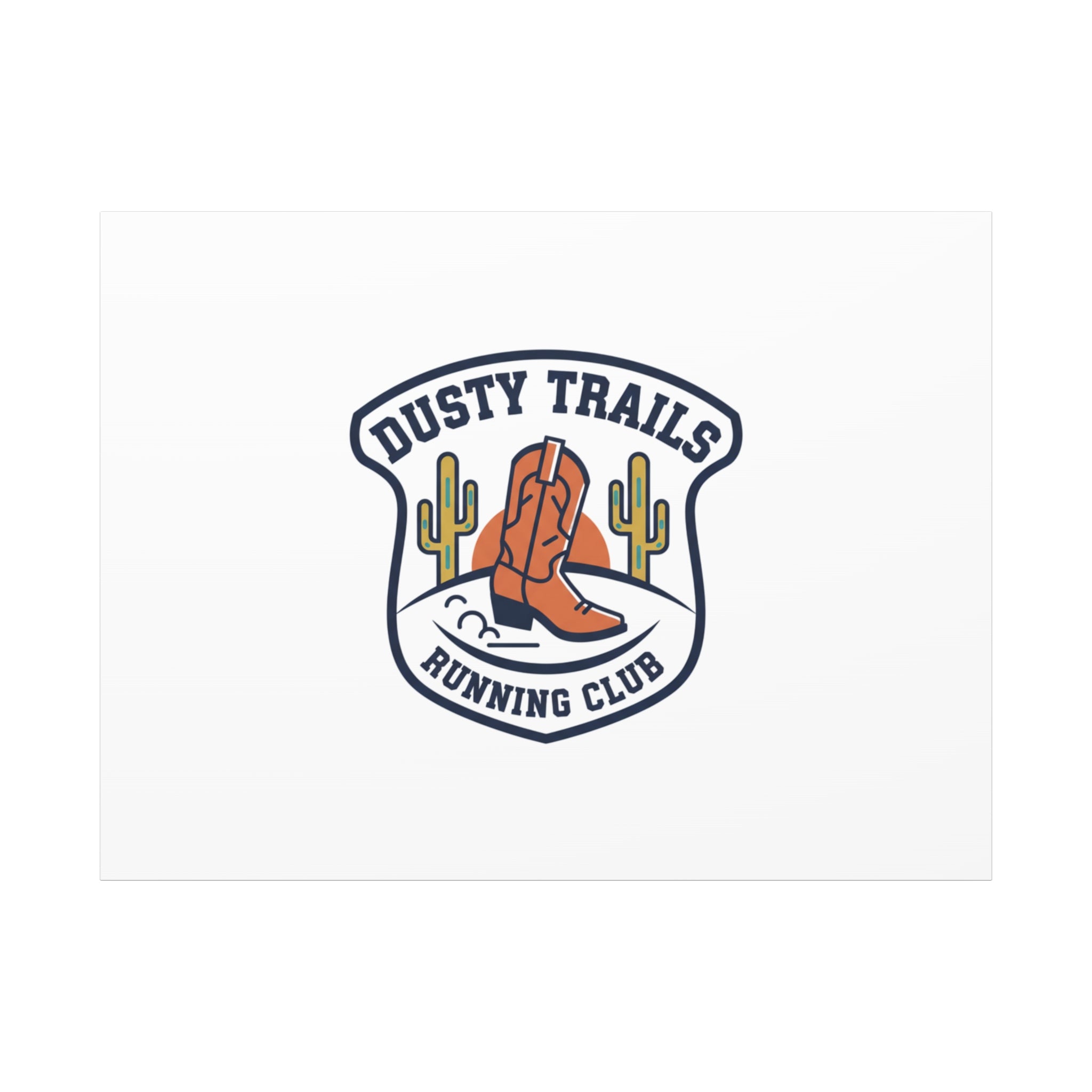 Dusty Trails Running Club Canvas | Western Badge Typography, Rustic Emblem