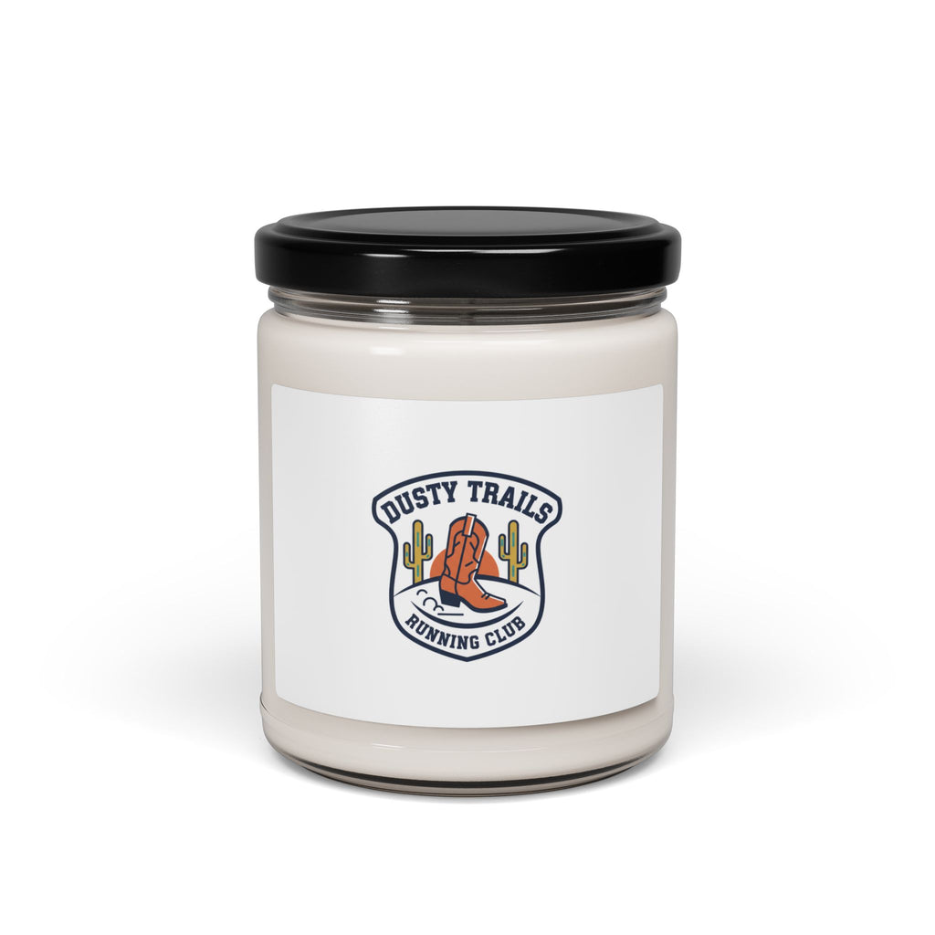 Dusty Trails Running Club Candle | Soy Jar, Western Badge Typography