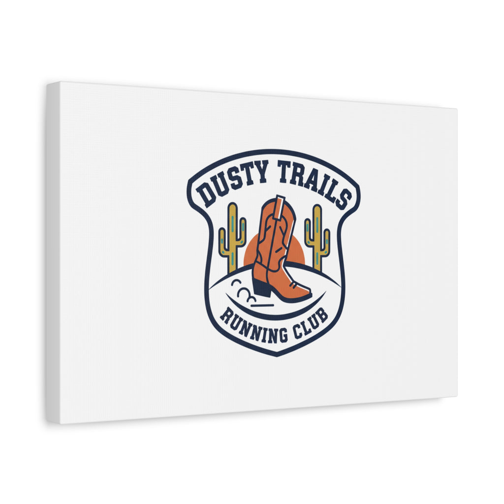 Dusty Trails Running Club Canvas | Western Badge Typography, Rustic Emblem