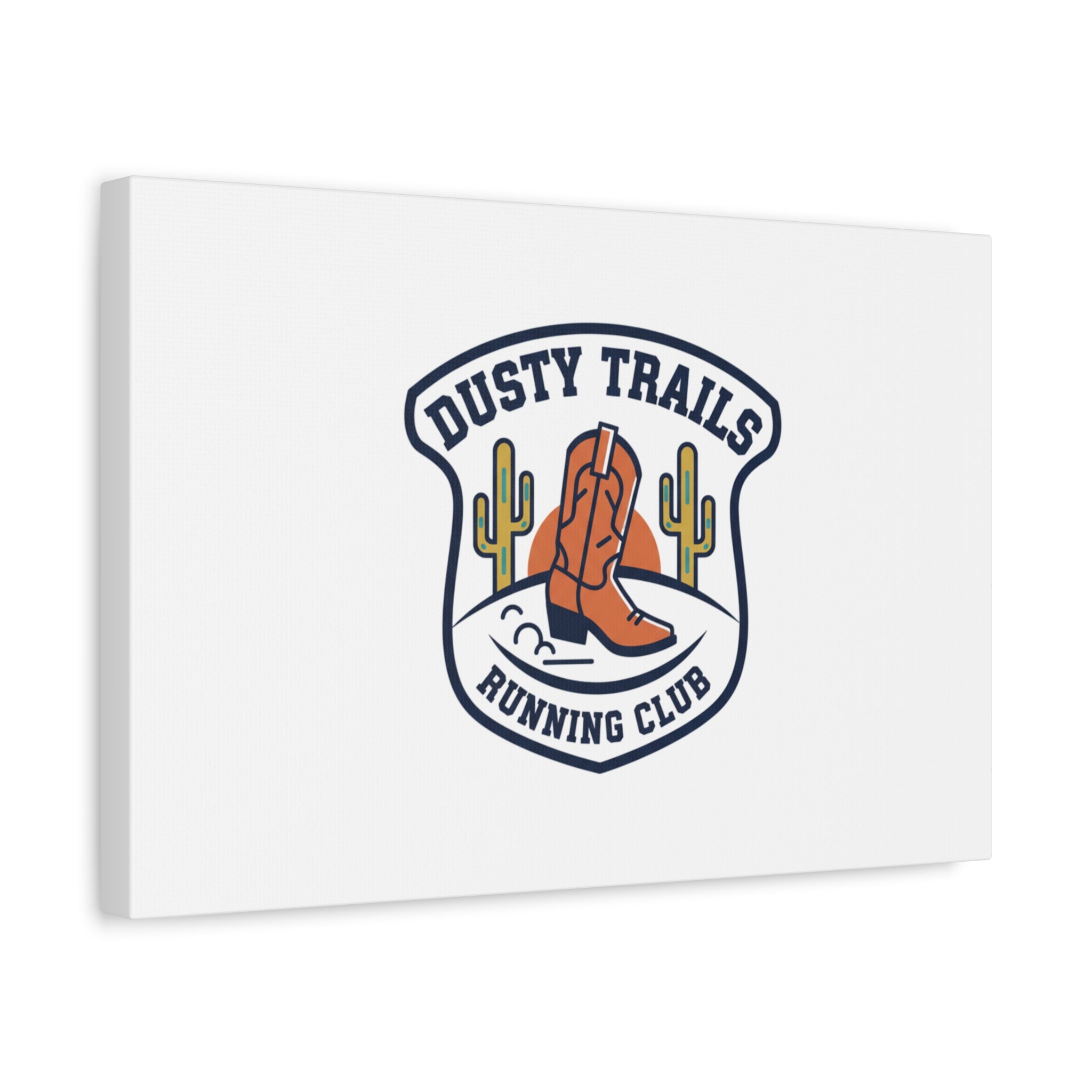 Dusty Trails Running Club Canvas | Western Badge Typography, Rustic Emblem