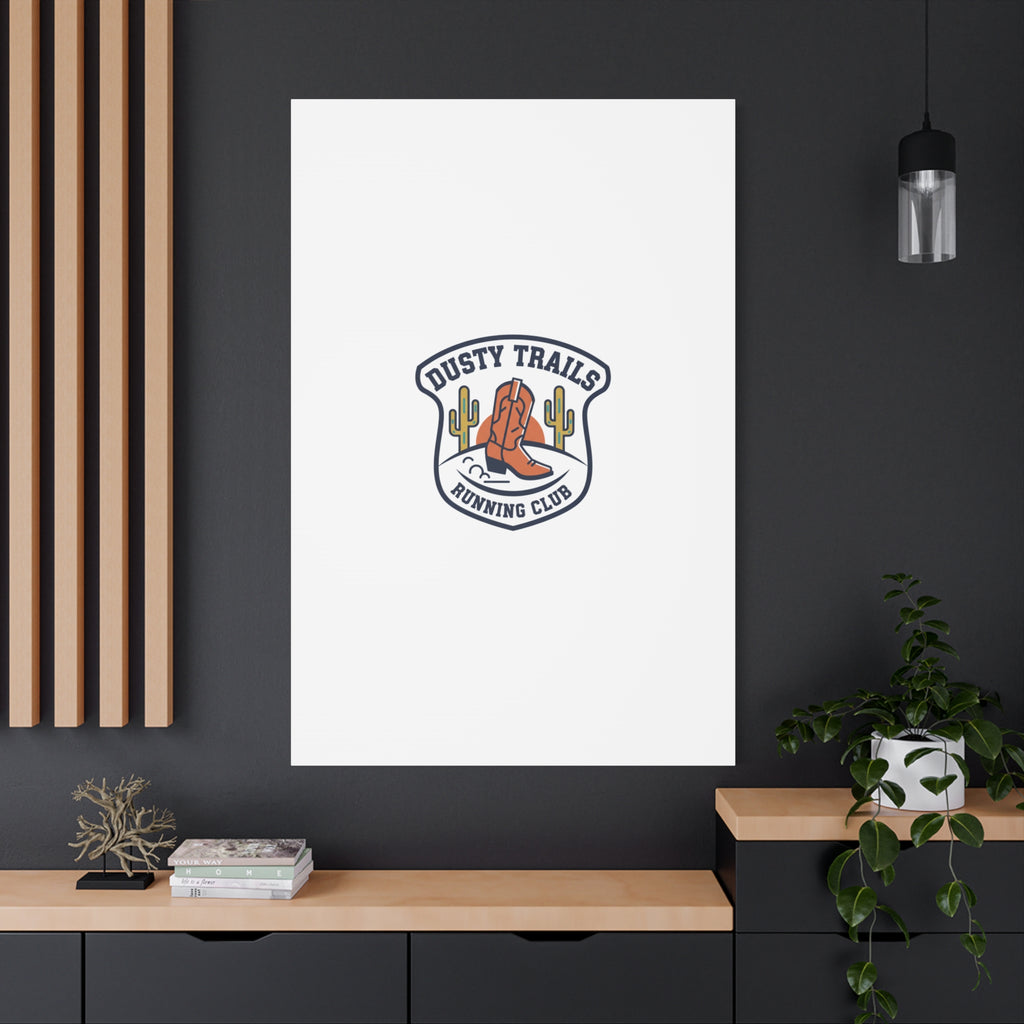 Dusty Trails Running Club Canvas | Western Badge Typography, Rustic Emblem