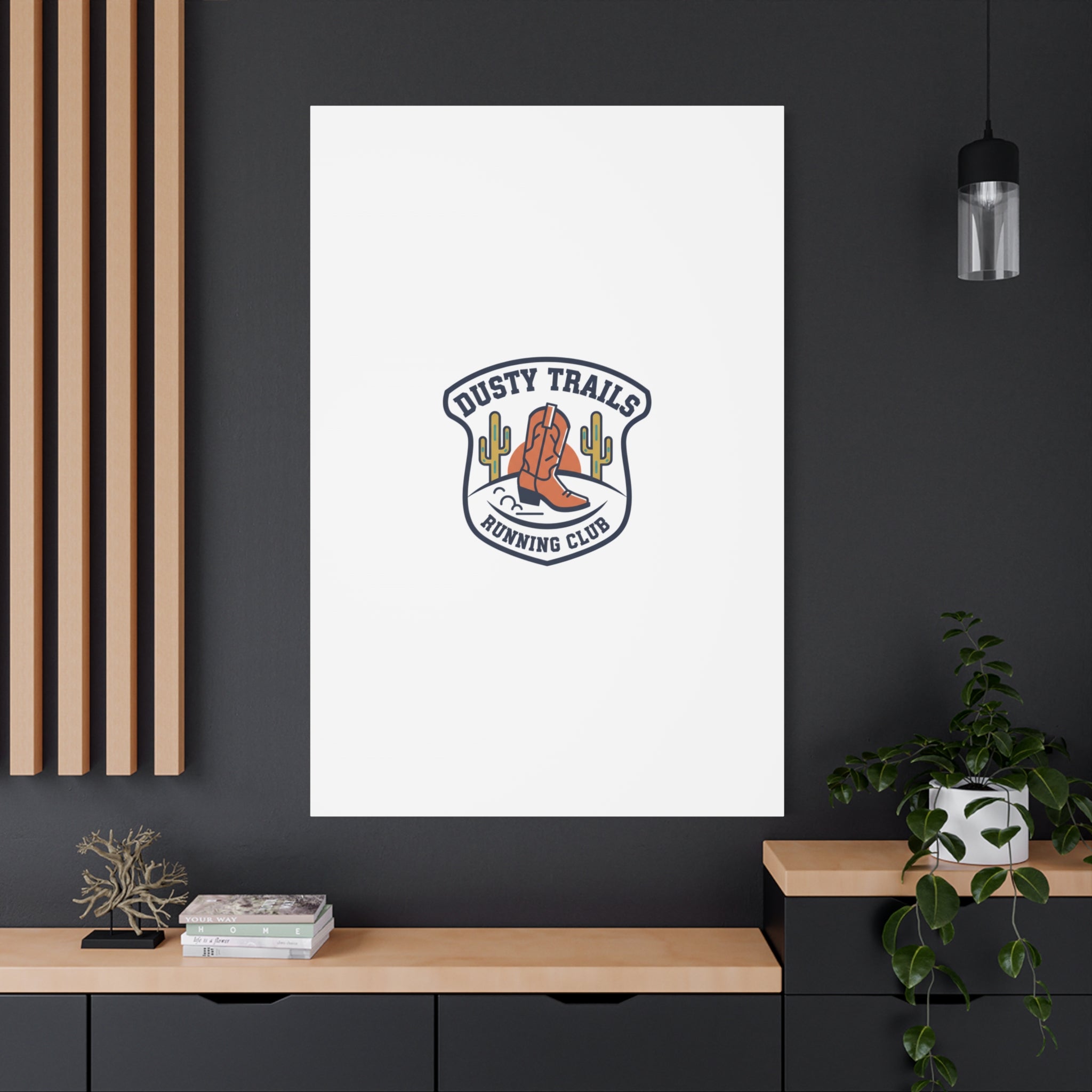 Dusty Trails Running Club Canvas | Western Badge Typography, Rustic Emblem