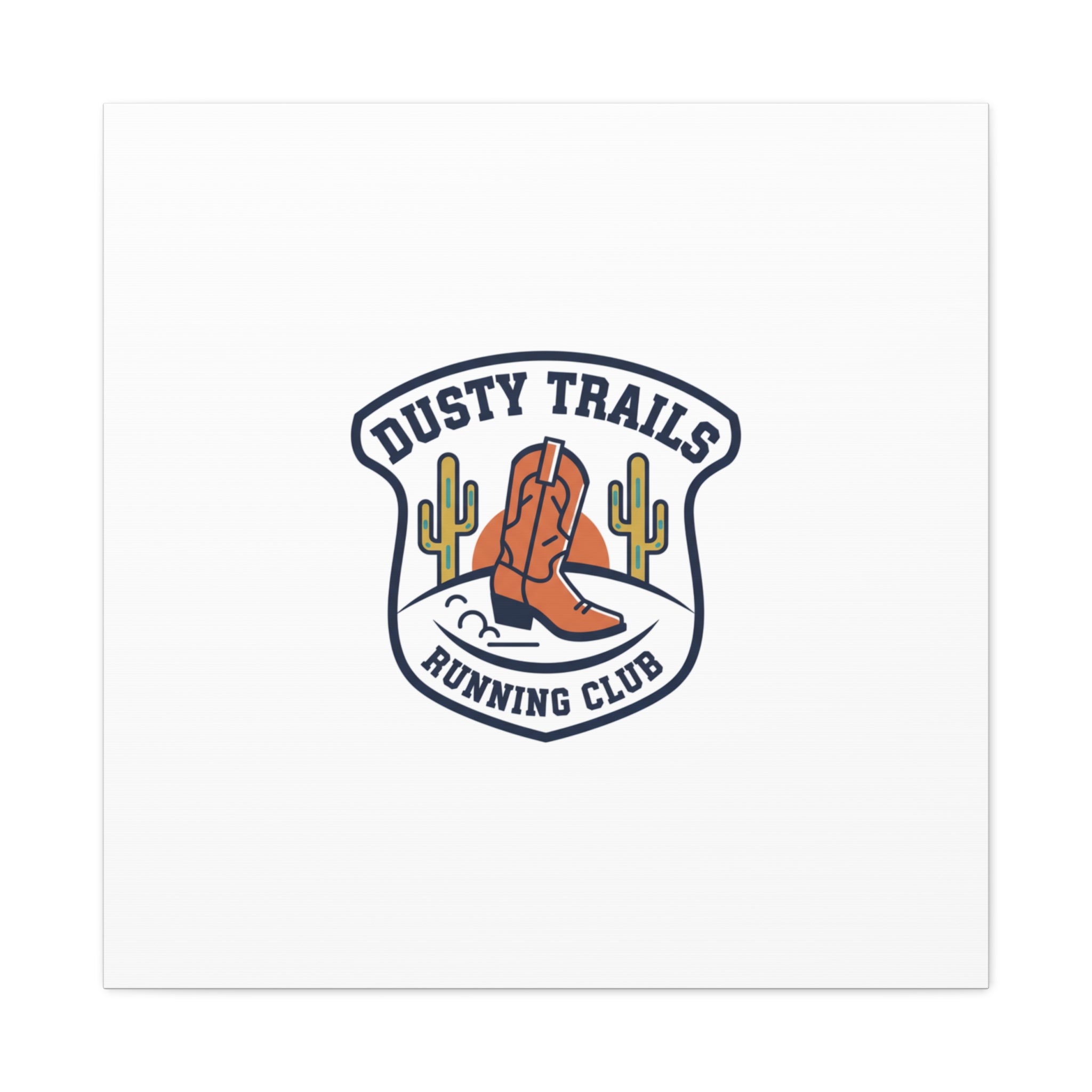 Dusty Trails Running Club Canvas | Western Badge Typography, Rustic Emblem