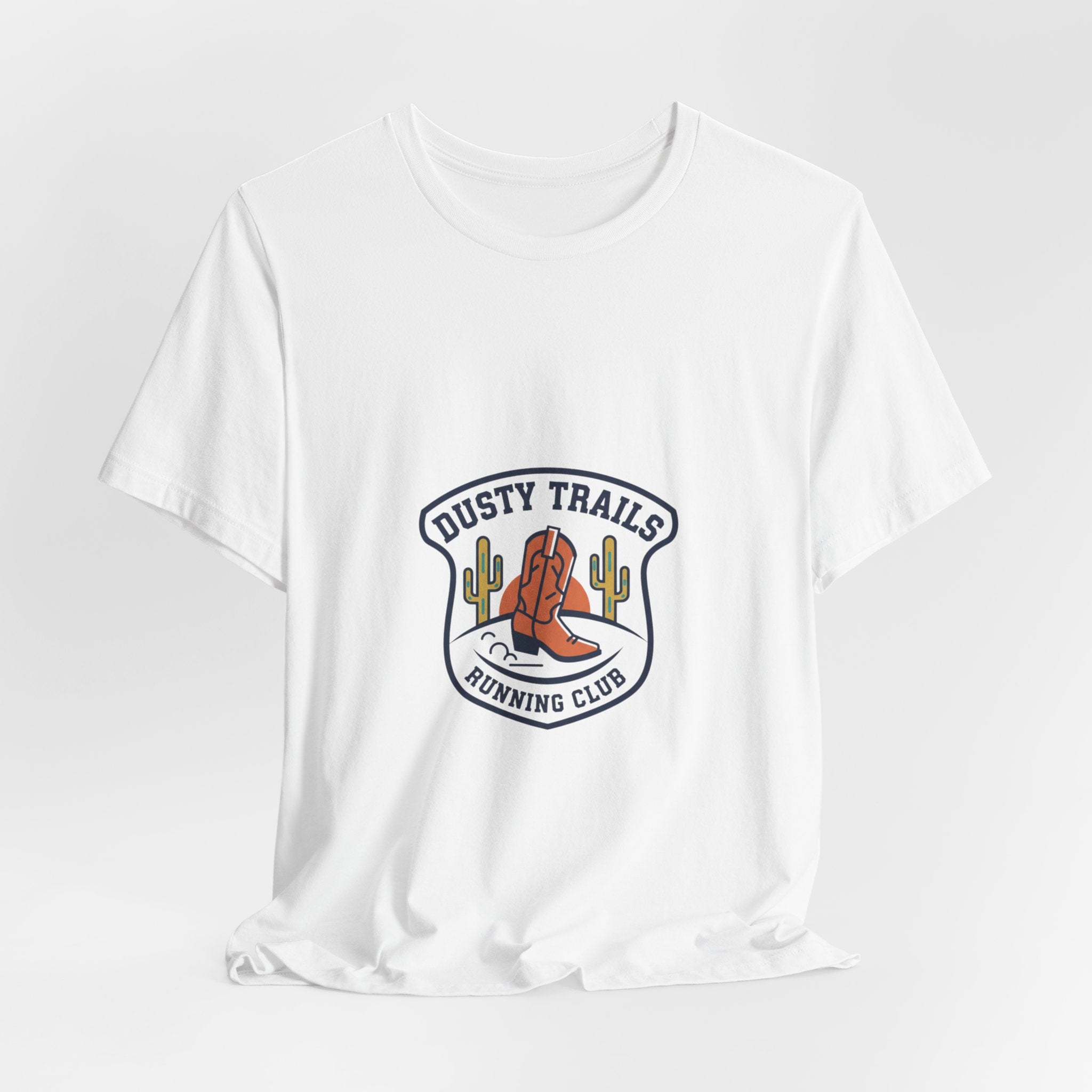 Dusty Trails Running Club Tee | Western Badge Typography, Cowboy Club Logo