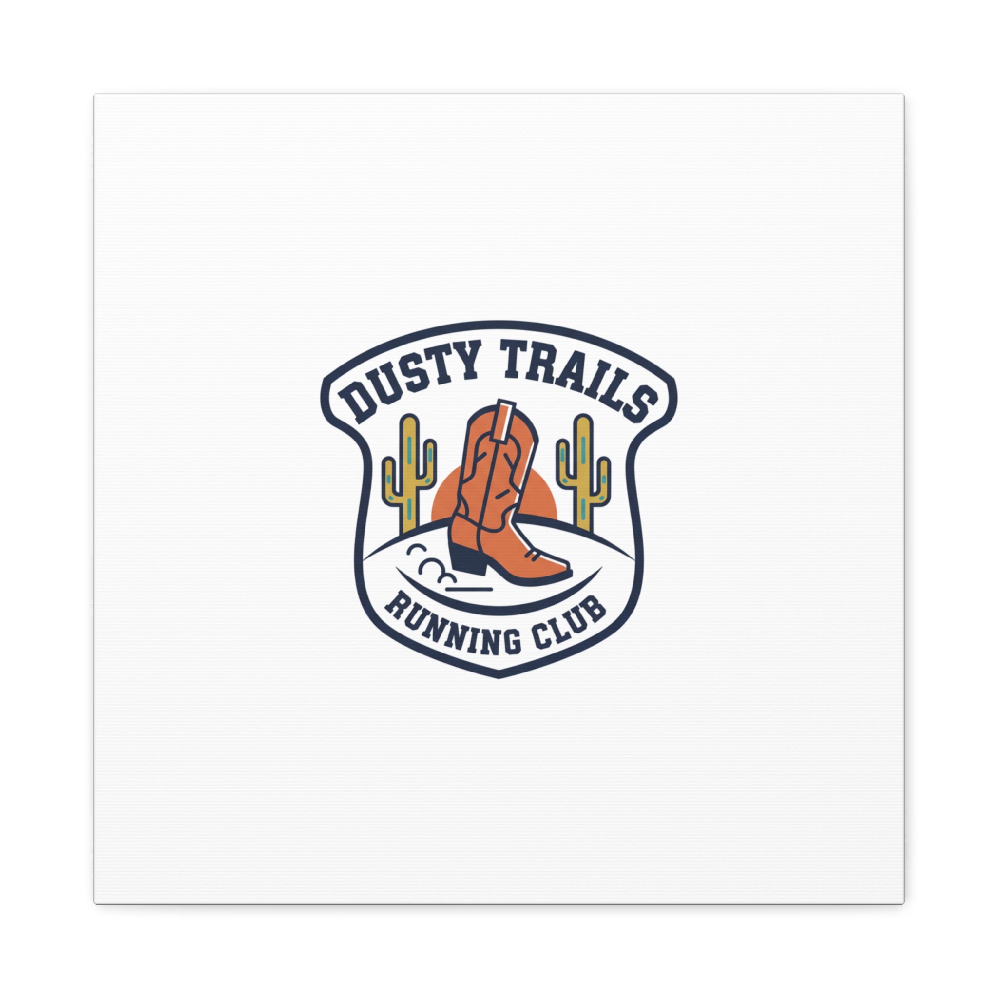 Dusty Trails Running Club Canvas | Western Badge Typography, Rustic Emblem