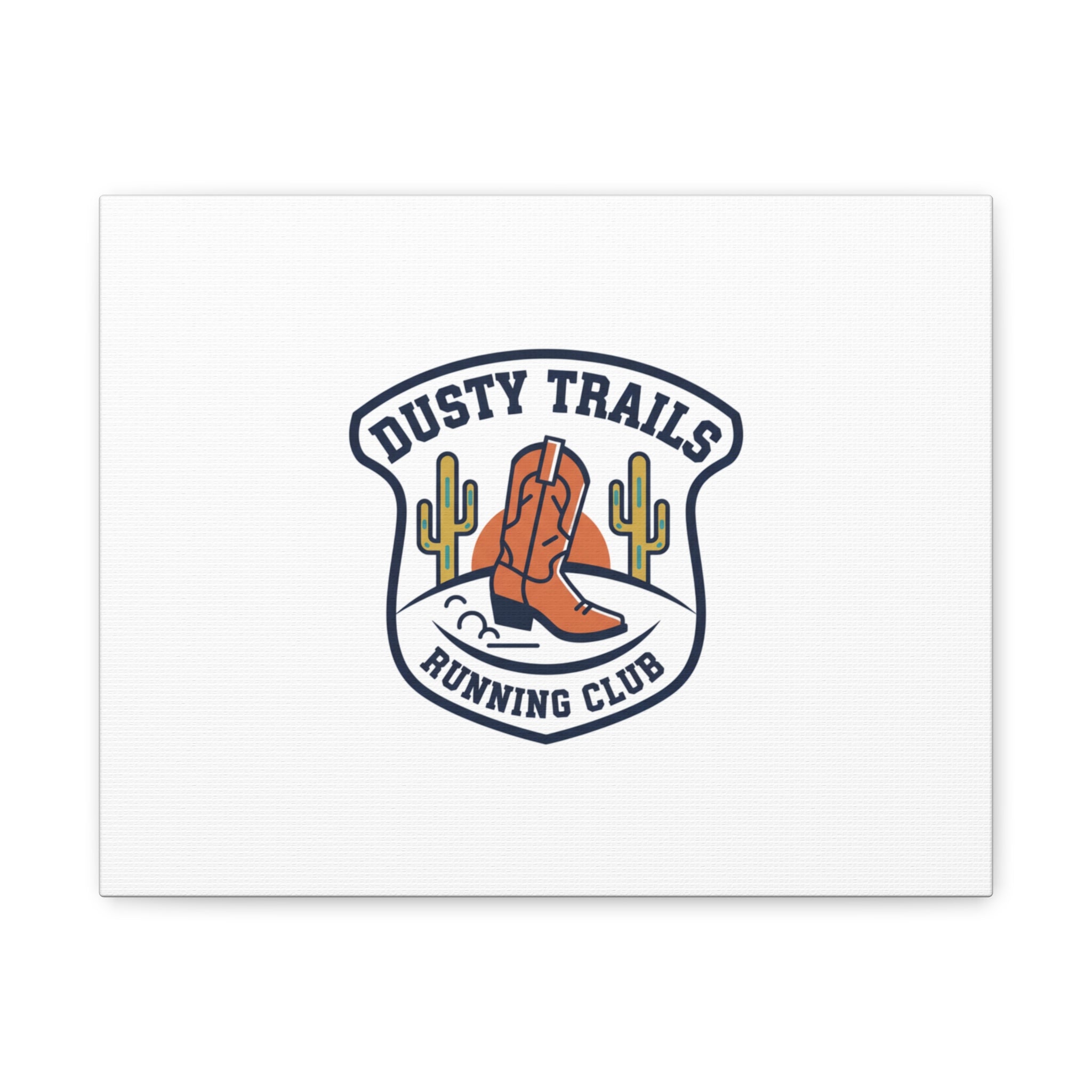 Dusty Trails Running Club Canvas | Western Badge Typography, Rustic Emblem