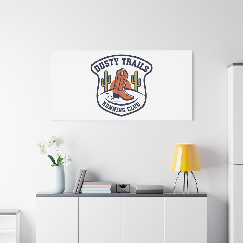 Dusty Trails Running Club Canvas | Western Badge Typography, Rustic Emblem