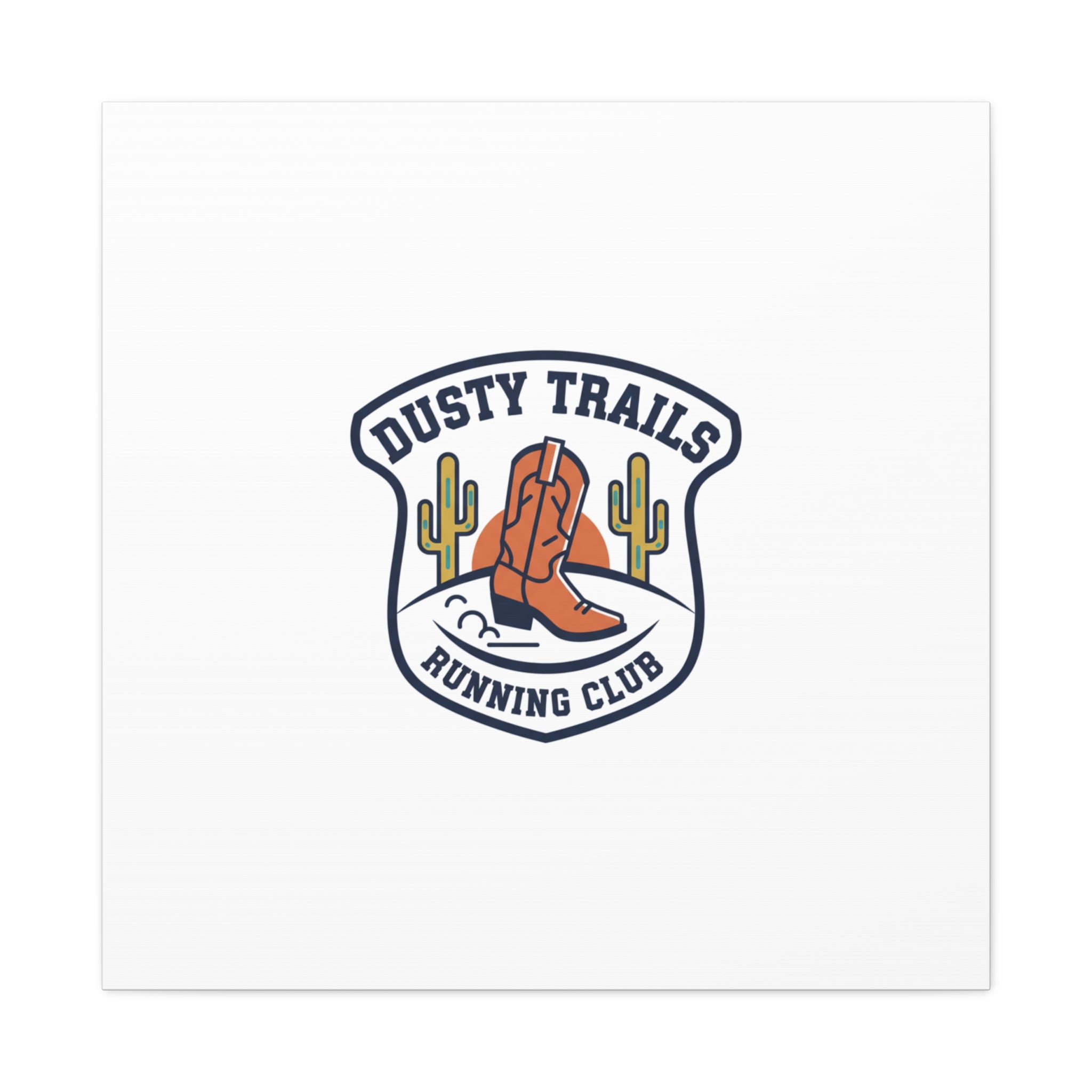 Dusty Trails Running Club Canvas | Western Badge Typography, Rustic Emblem