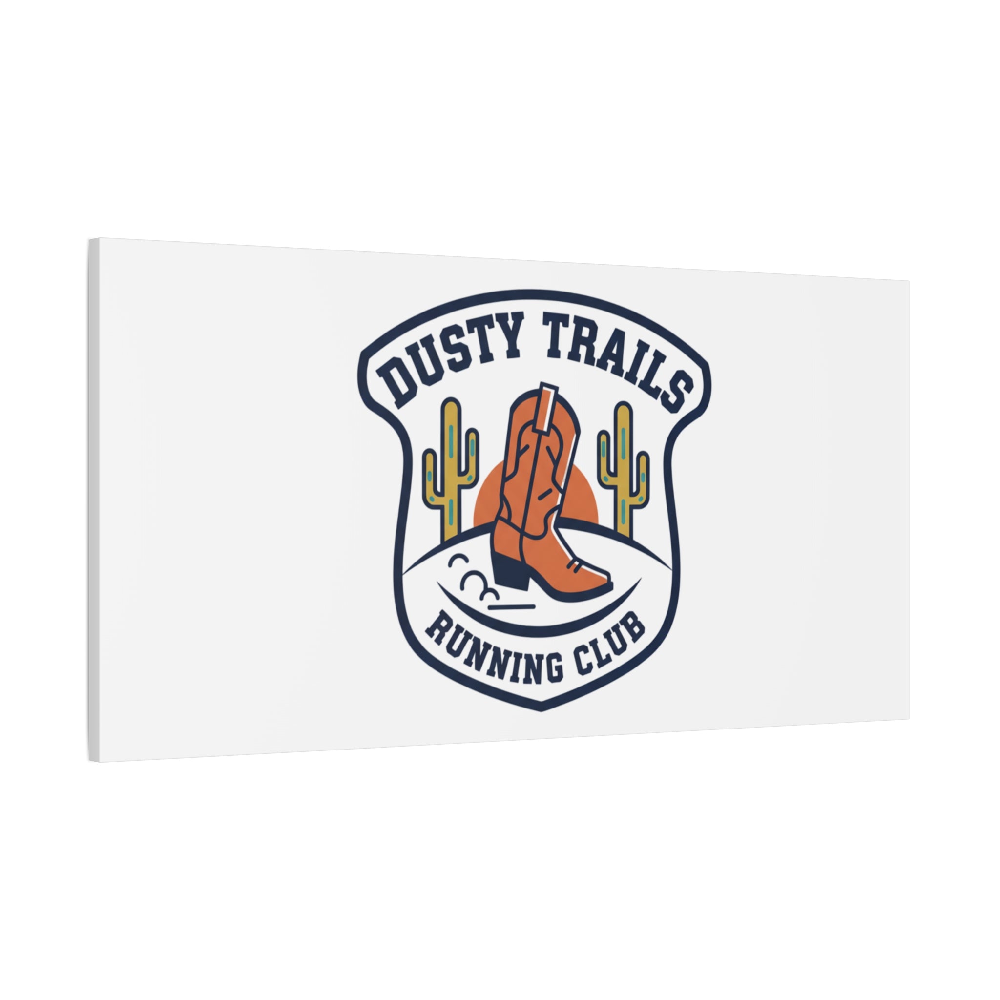 Dusty Trails Running Club Canvas | Western Badge Typography, Rustic Emblem