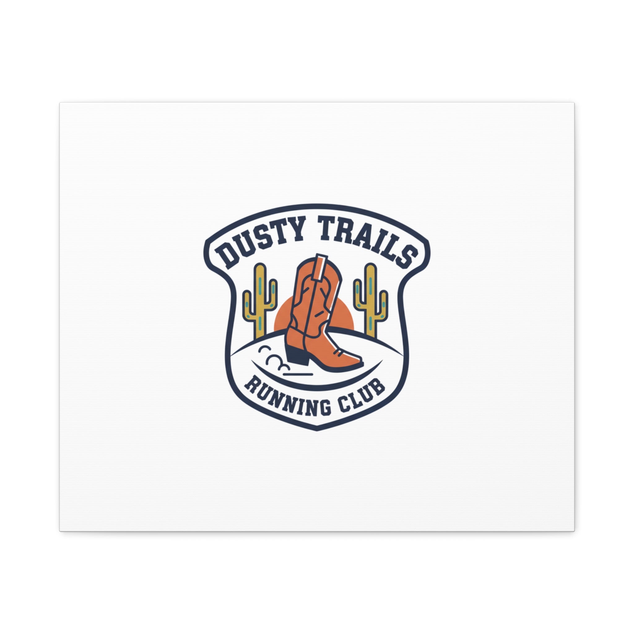 Dusty Trails Running Club Canvas | Western Badge Typography, Rustic Emblem