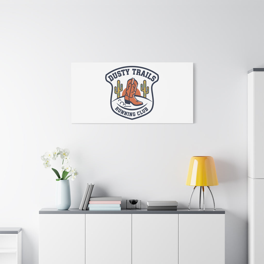 Dusty Trails Running Club Canvas | Western Badge Typography, Rustic Emblem