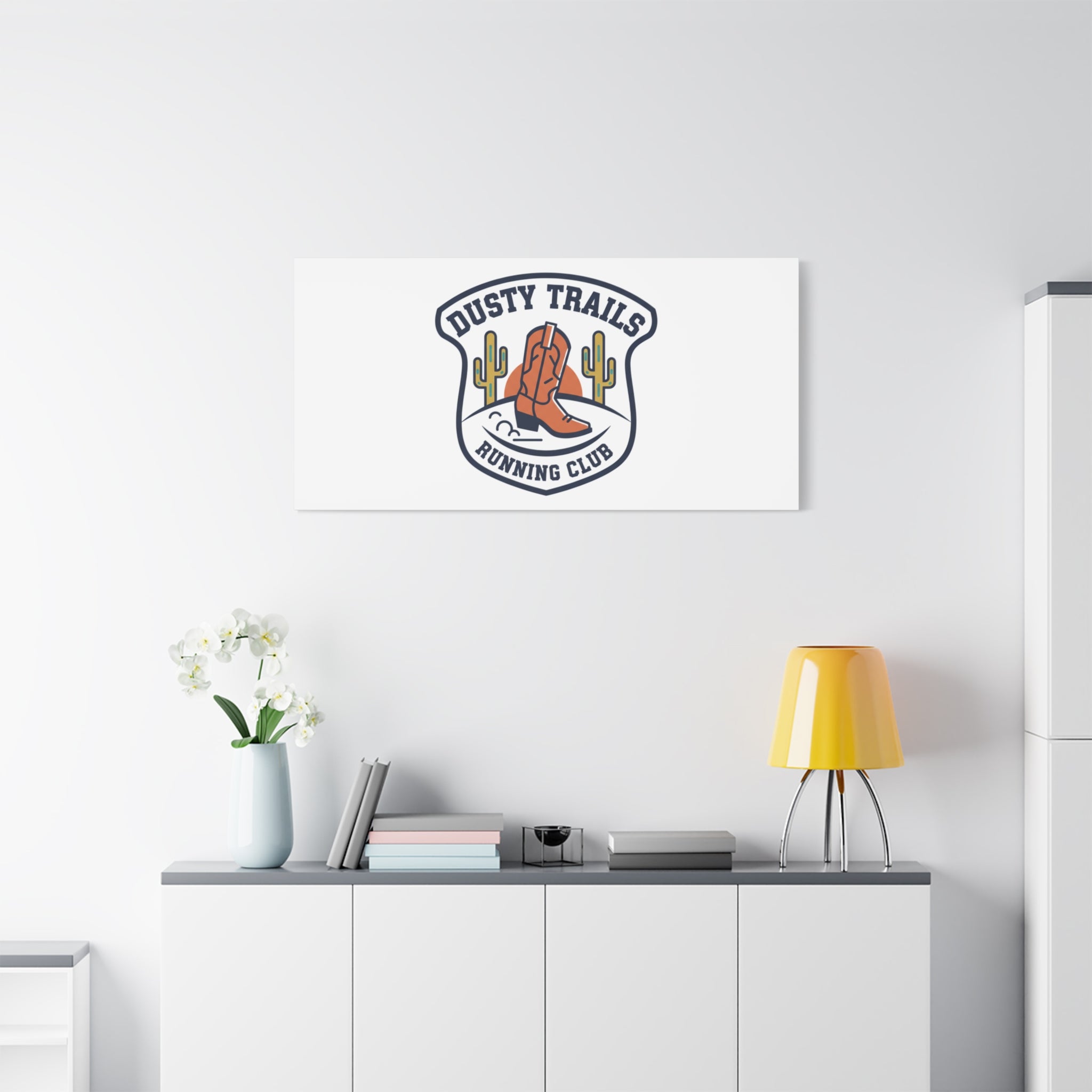 Dusty Trails Running Club Canvas | Western Badge Typography, Rustic Emblem