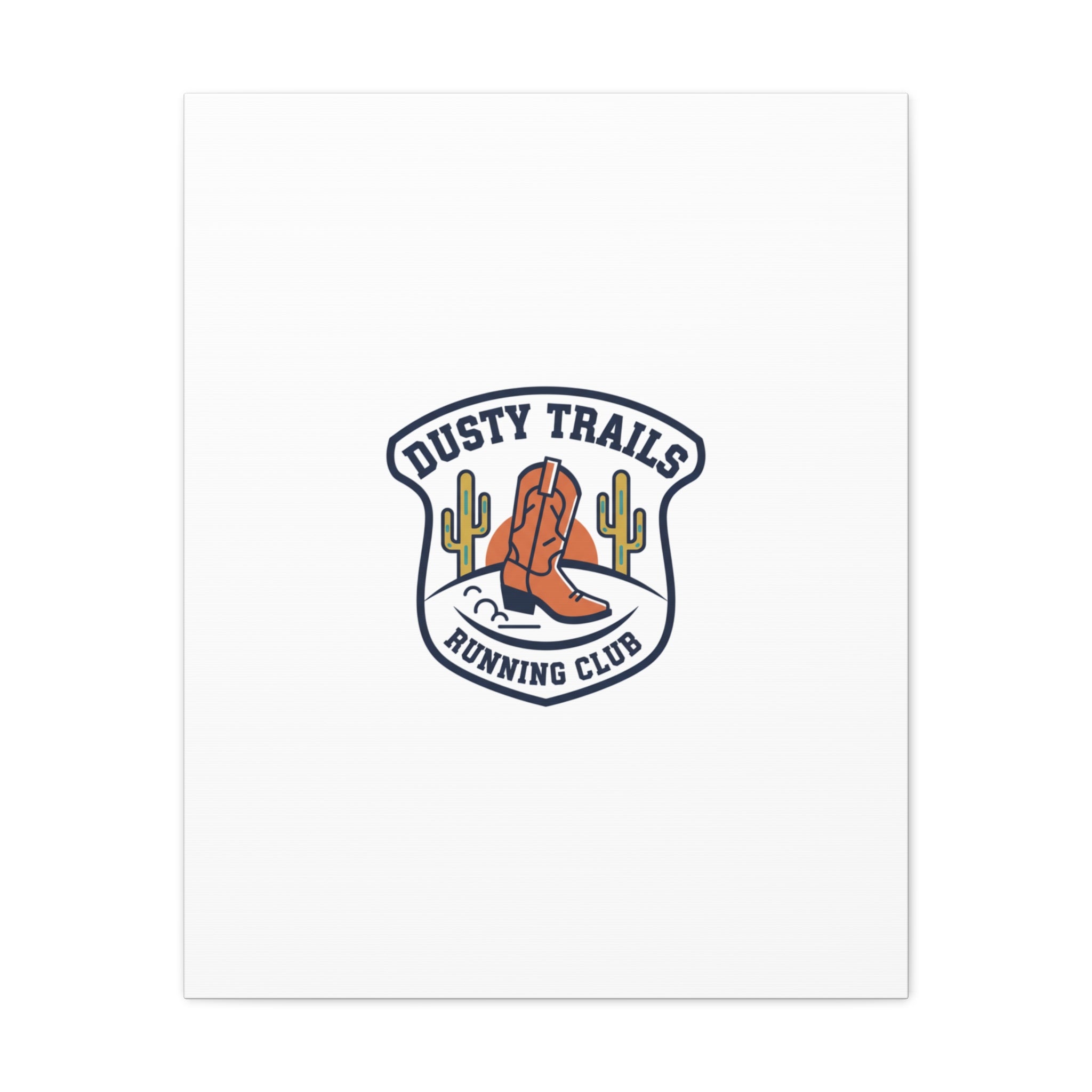 Dusty Trails Running Club Canvas | Western Badge Typography, Rustic Emblem