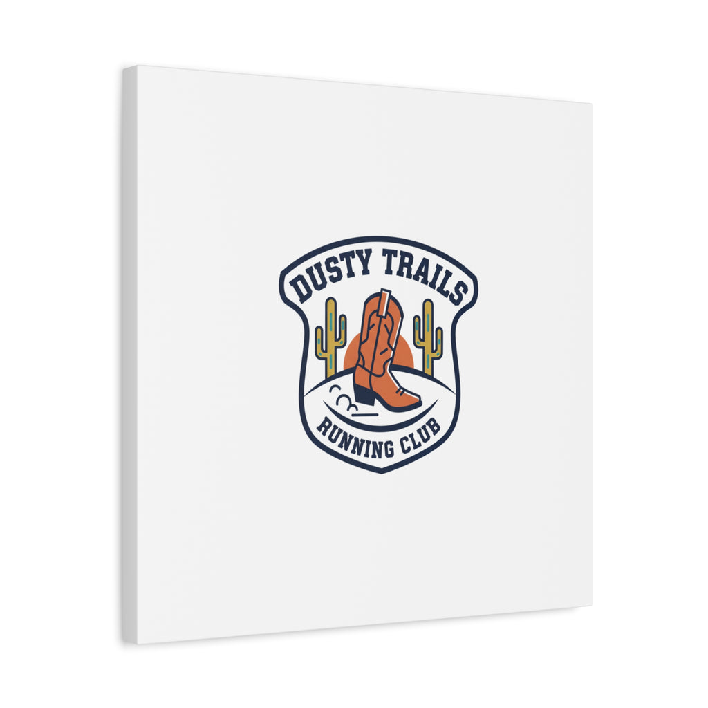 Dusty Trails Running Club Canvas | Western Badge Typography, Rustic Emblem