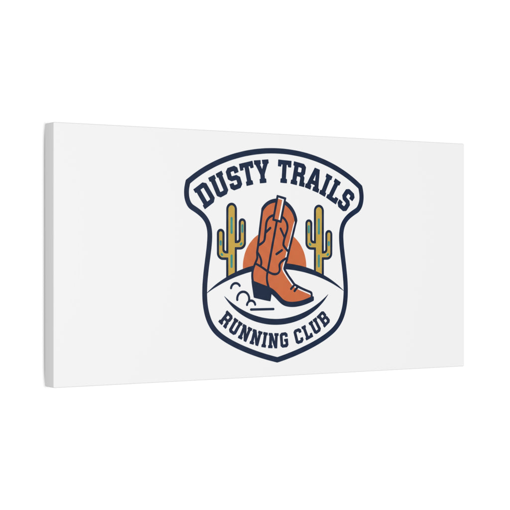 Dusty Trails Running Club Canvas | Western Badge Typography, Rustic Emblem