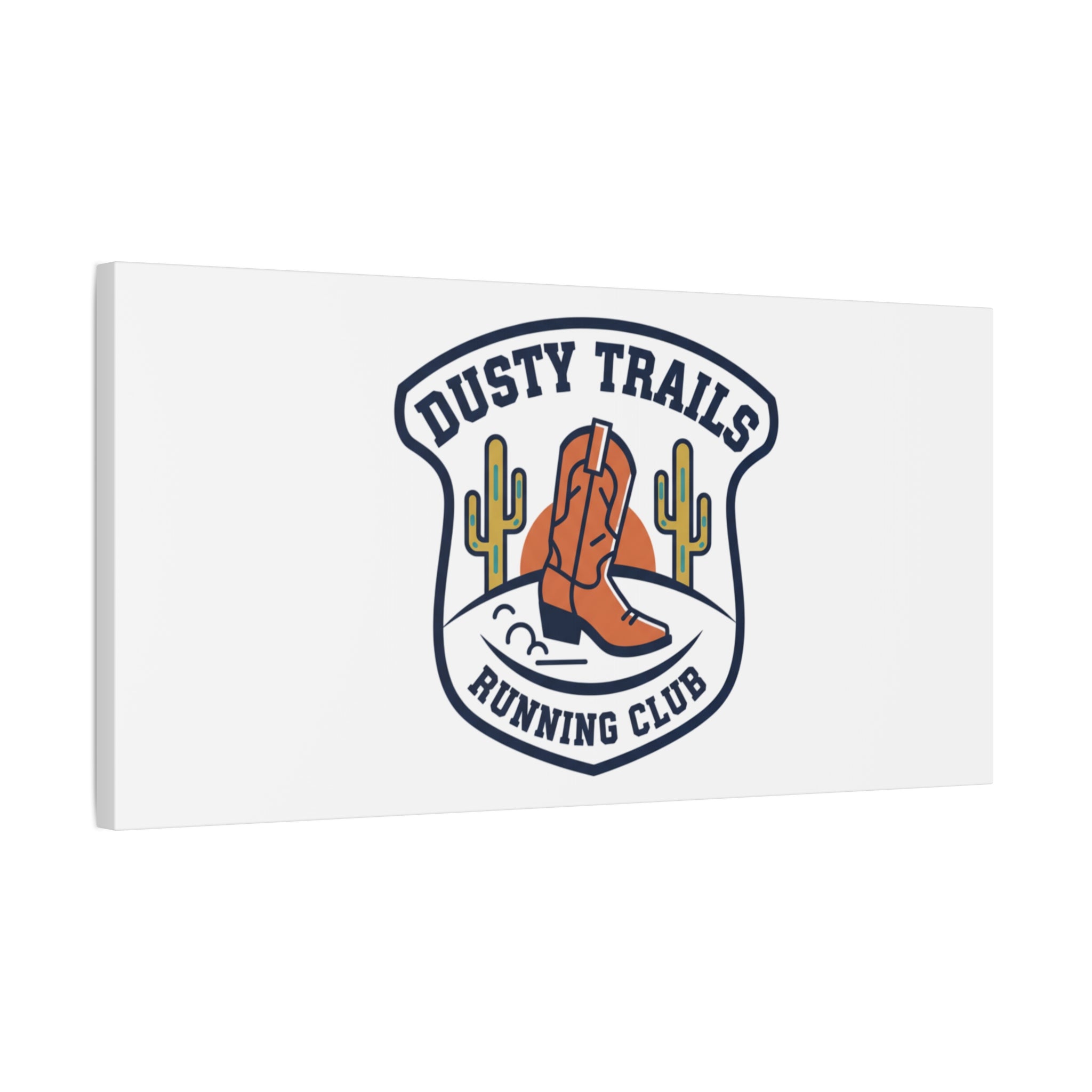 Dusty Trails Running Club Canvas | Western Badge Typography, Rustic Emblem