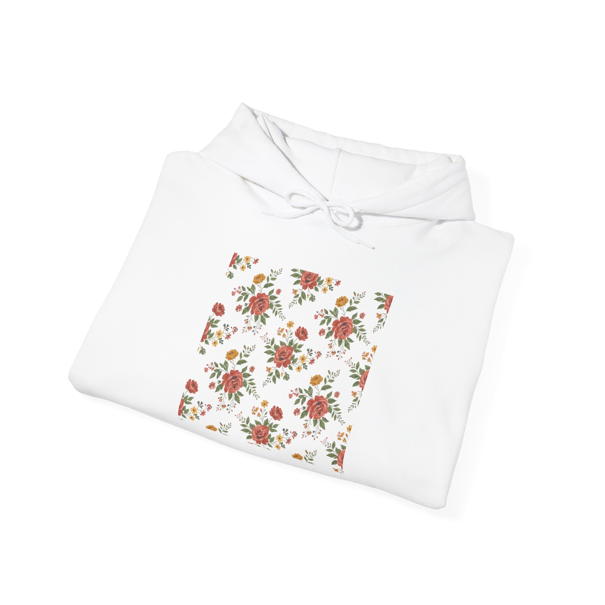 Rustic Floral Repeat Pattern Hoodie | cottage floral print, vintage wallpaper