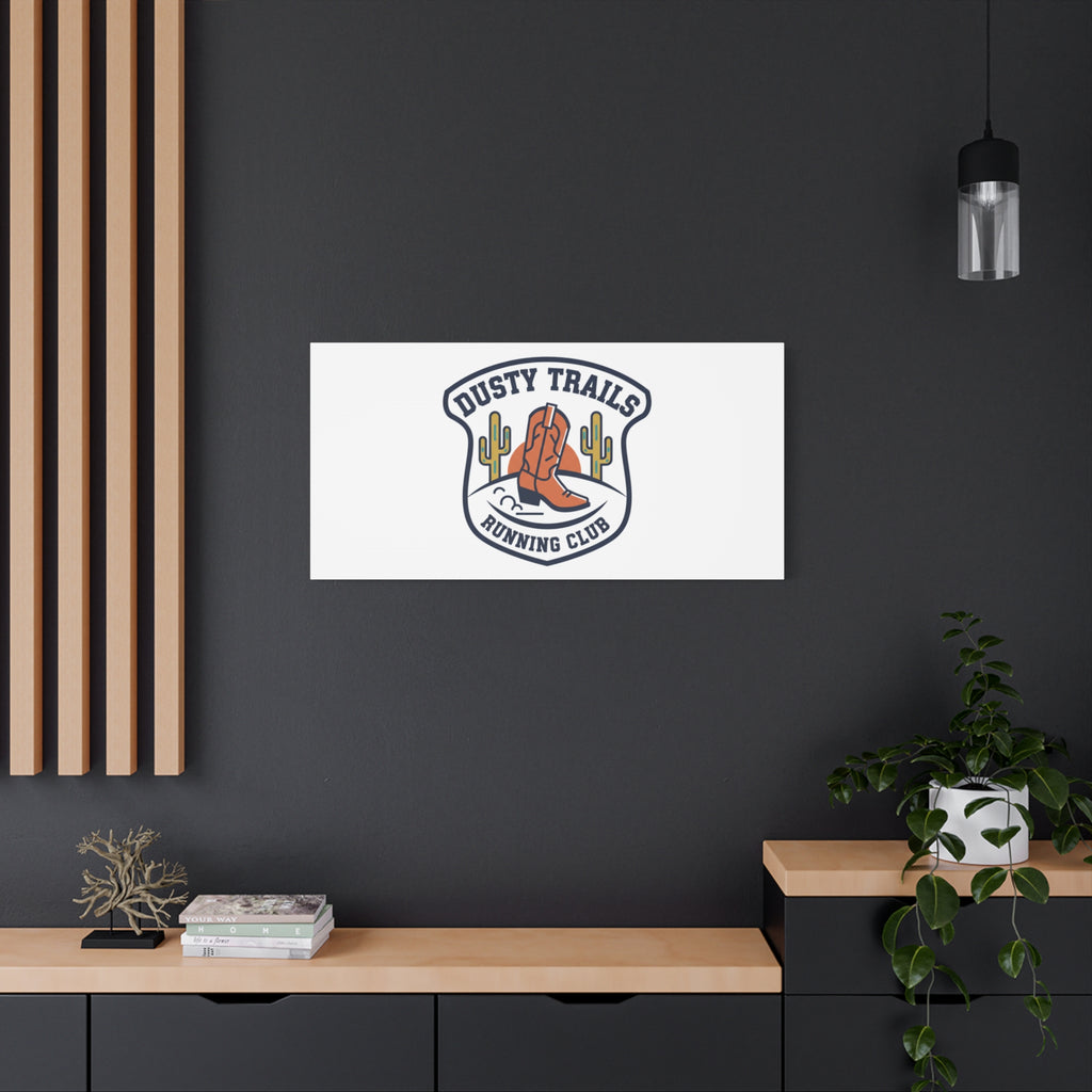 Dusty Trails Running Club Canvas | Western Badge Typography, Rustic Emblem