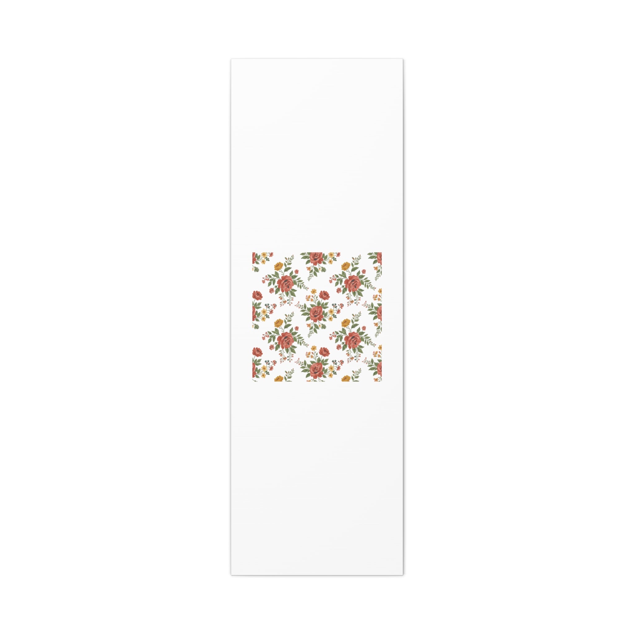 Rustic Floral Pattern Matte Canvas, Stretched | Folk Repeat Cottage Floral Print