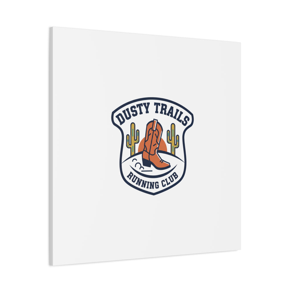 Dusty Trails Running Club Canvas | Western Badge Typography, Rustic Emblem
