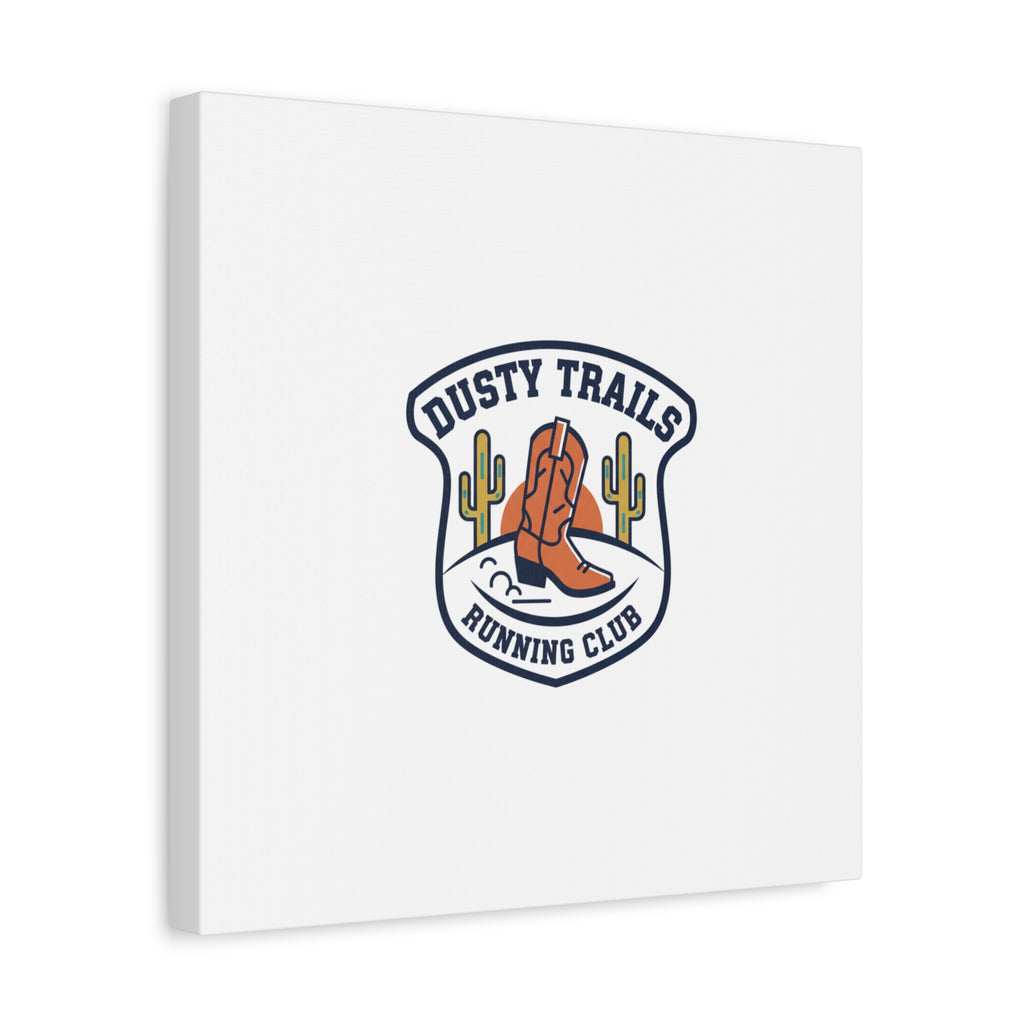 Dusty Trails Running Club Canvas | Western Badge Typography, Rustic Emblem