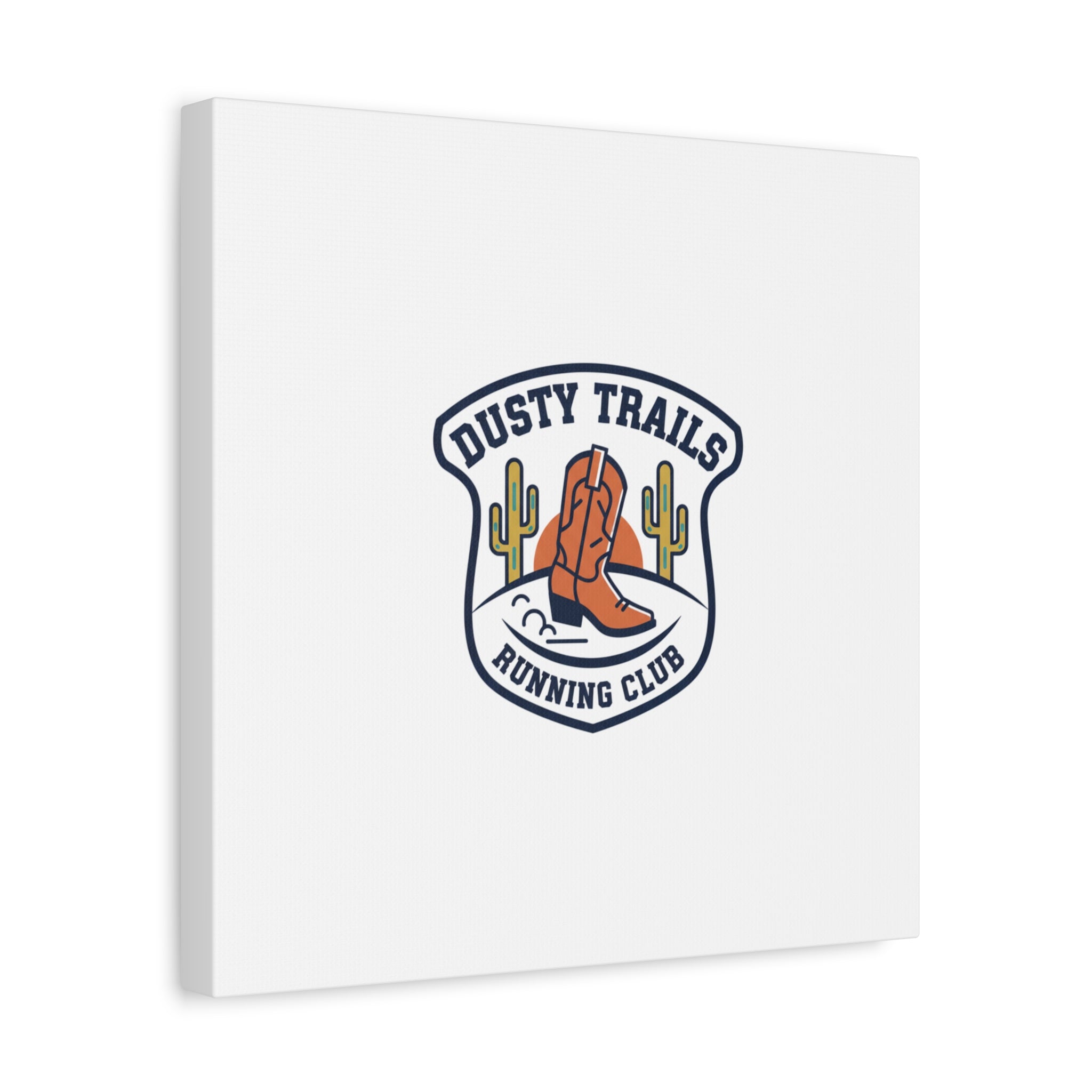 Dusty Trails Running Club Canvas | Western Badge Typography, Rustic Emblem