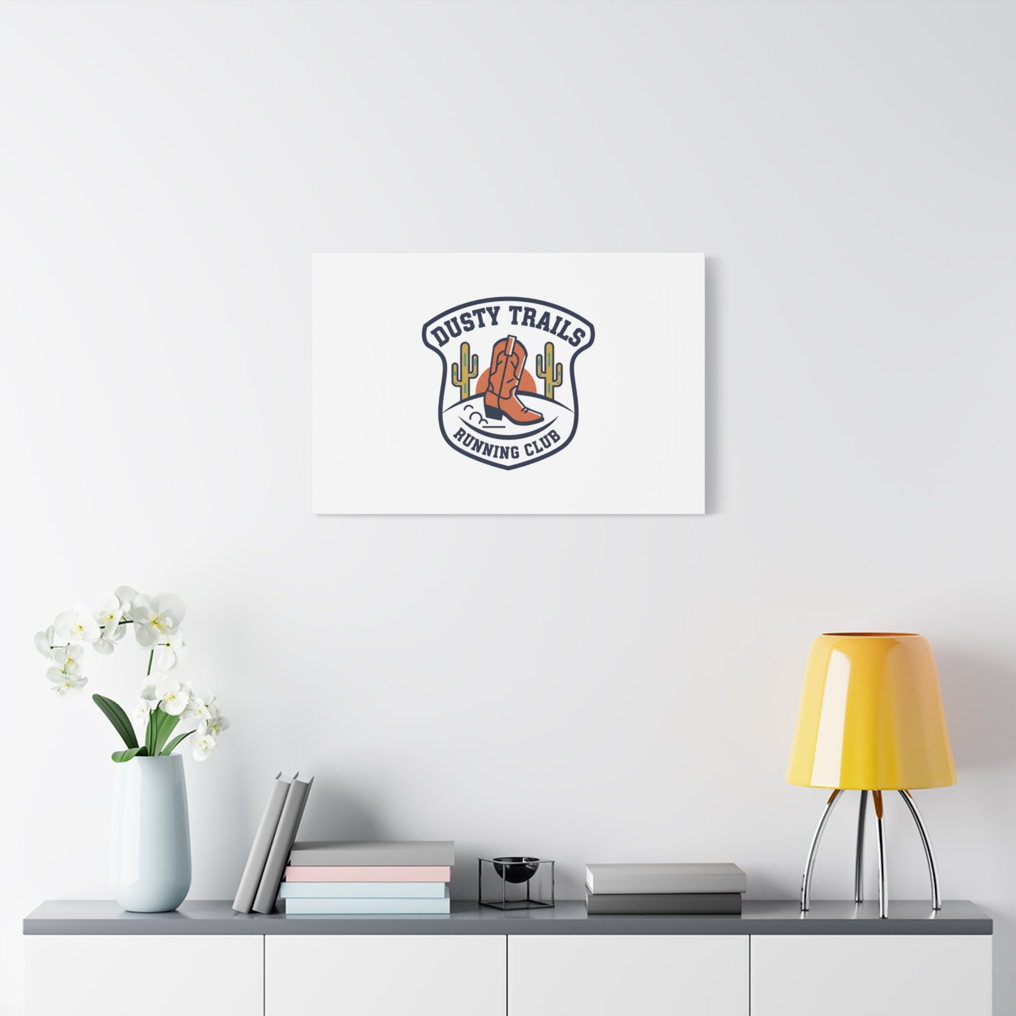 Dusty Trails Running Club Canvas | Western Badge Typography, Rustic Emblem