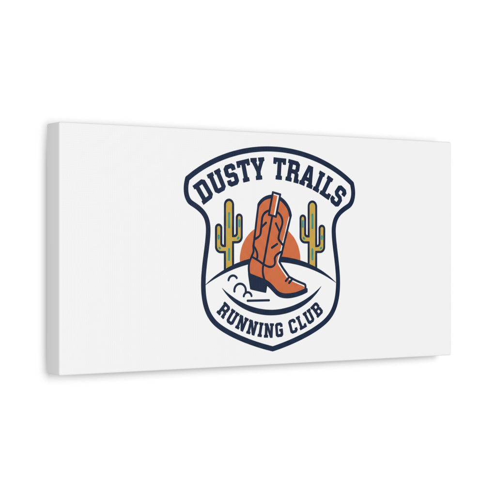 Dusty Trails Running Club Canvas | Western Badge Typography, Rustic Emblem