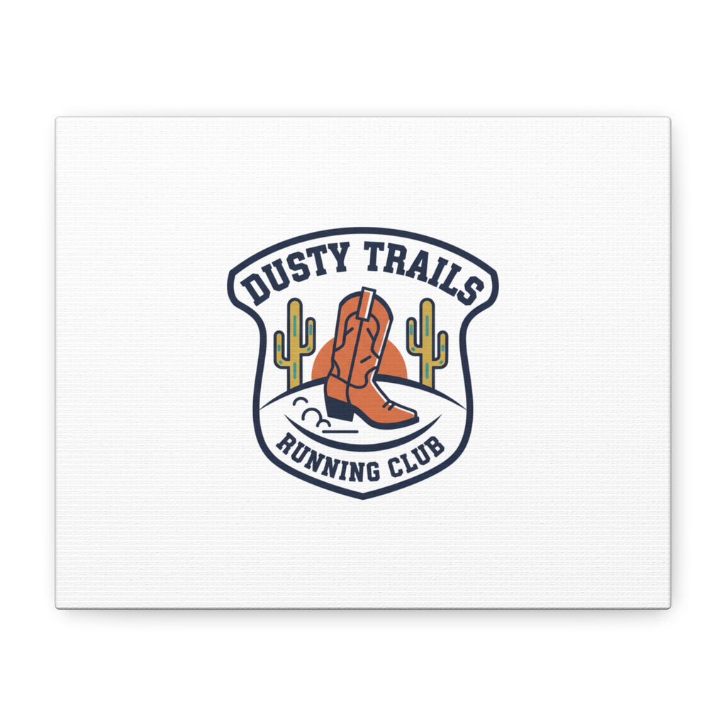 Dusty Trails Running Club Canvas | Western Badge Typography, Rustic Emblem