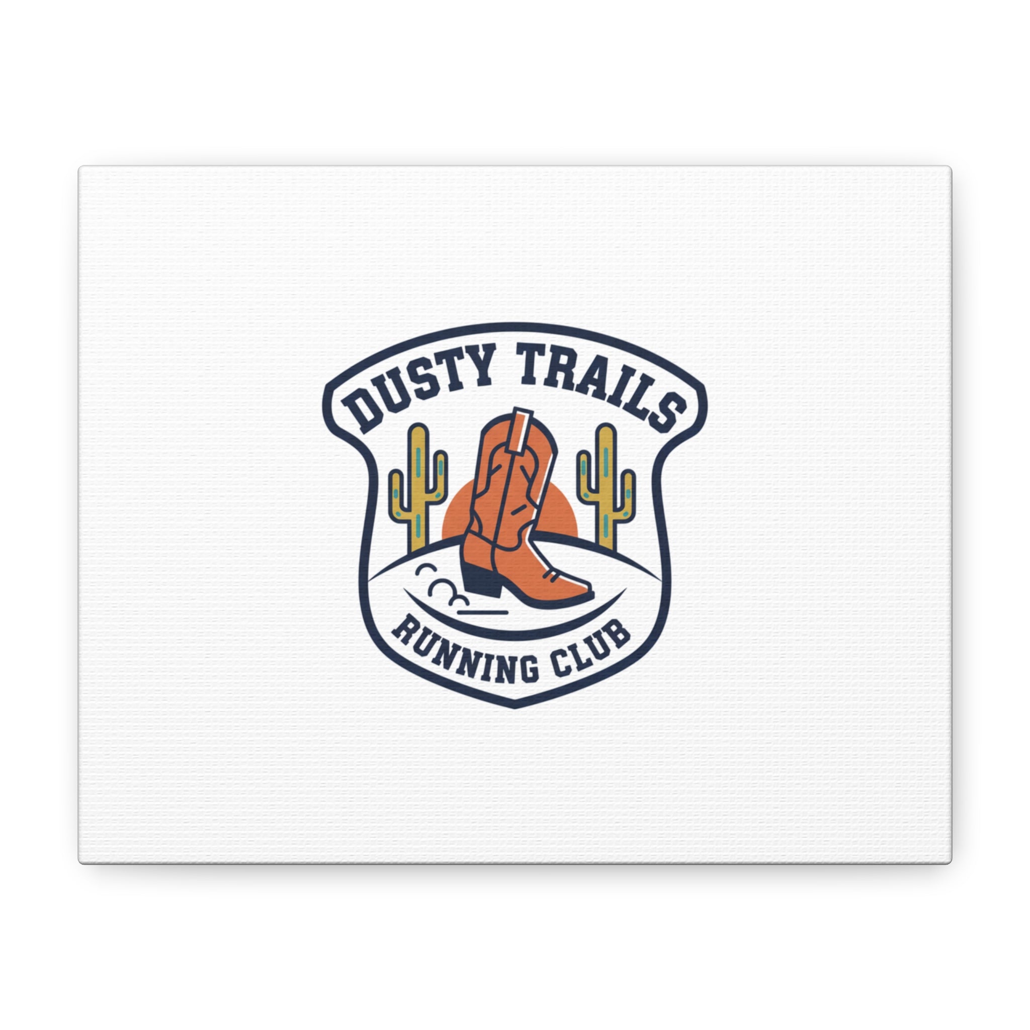 Dusty Trails Running Club Canvas | Western Badge Typography, Rustic Emblem