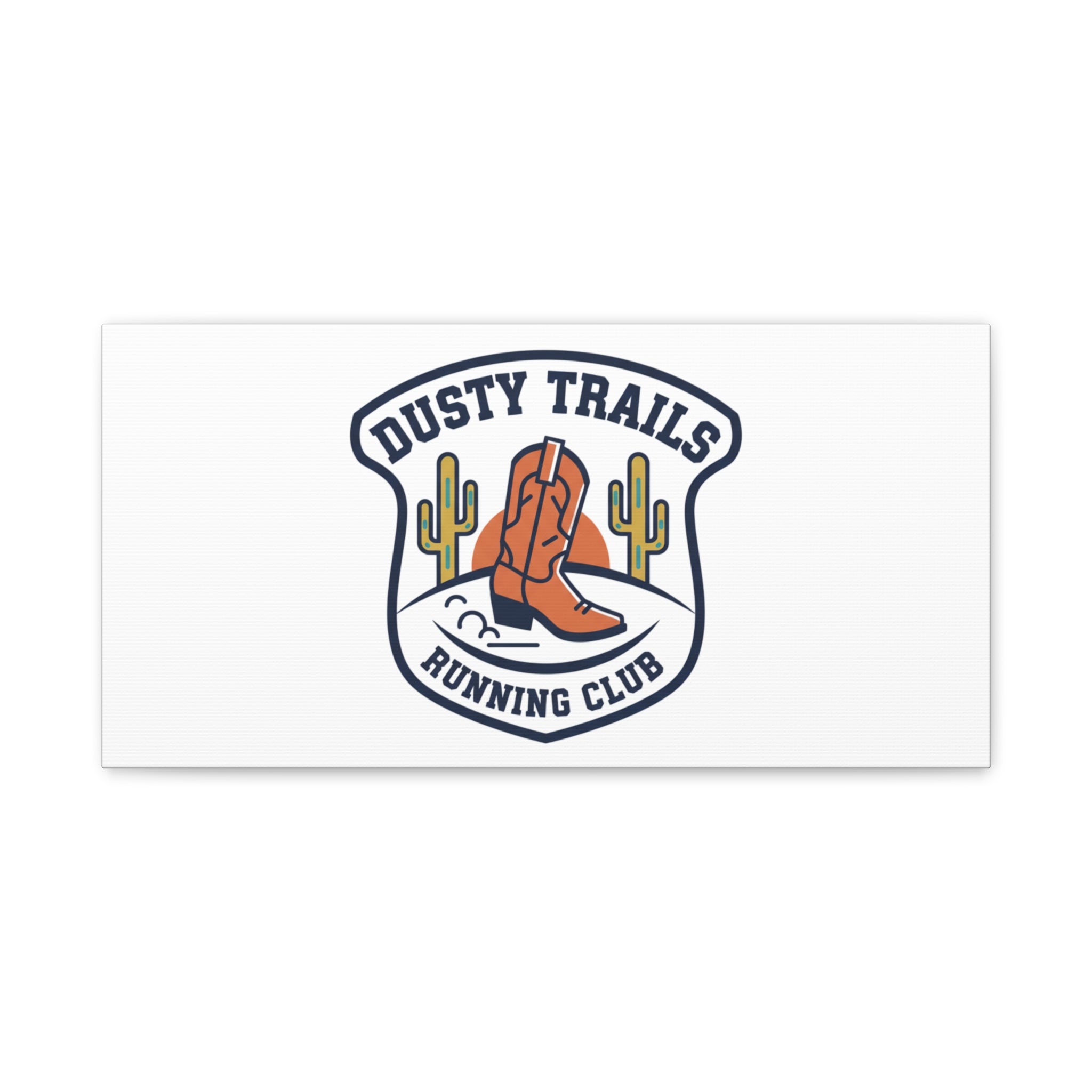 Dusty Trails Running Club Canvas | Western Badge Typography, Rustic Emblem