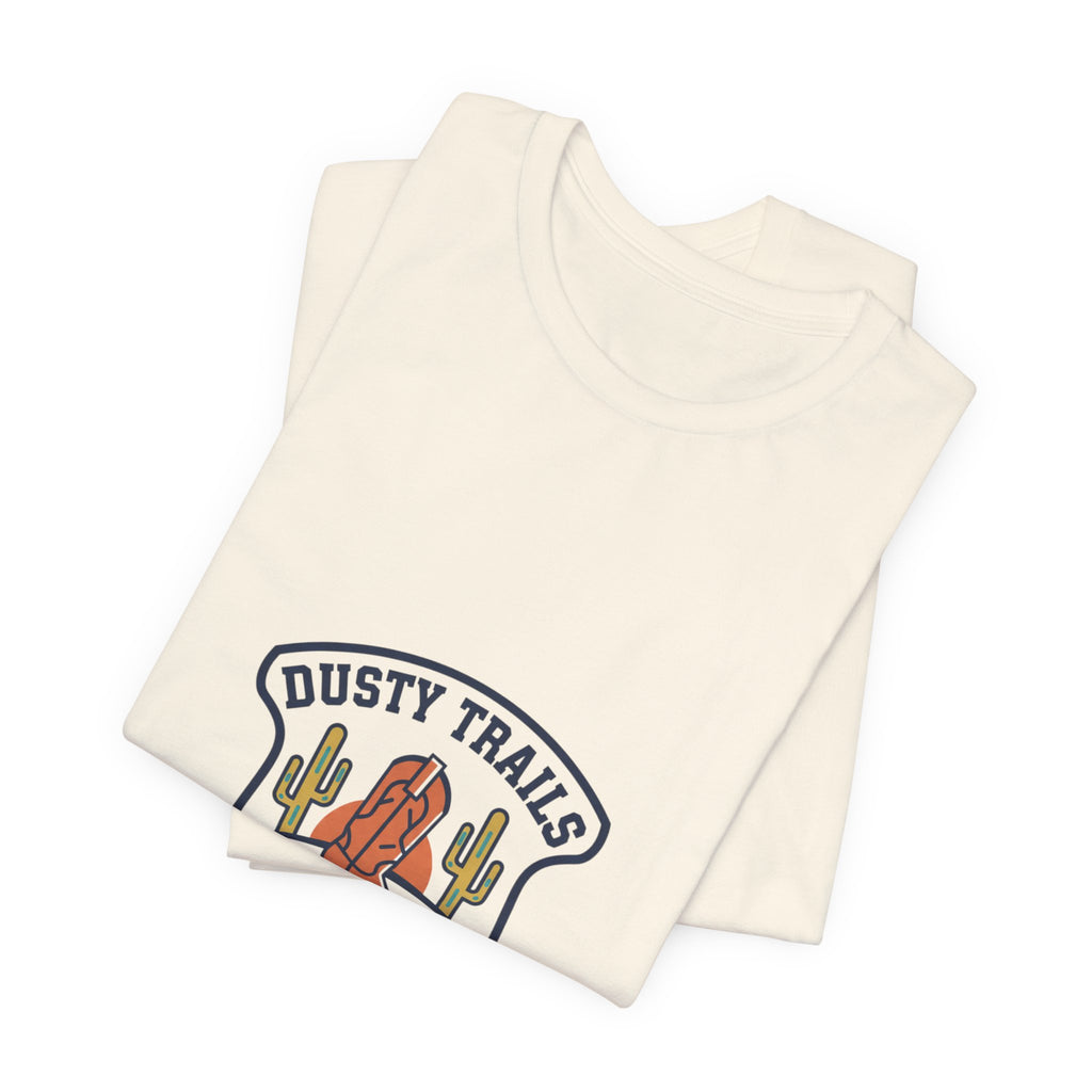 Dusty Trails Running Club Tee | Western Badge Typography, Cowboy Club Logo
