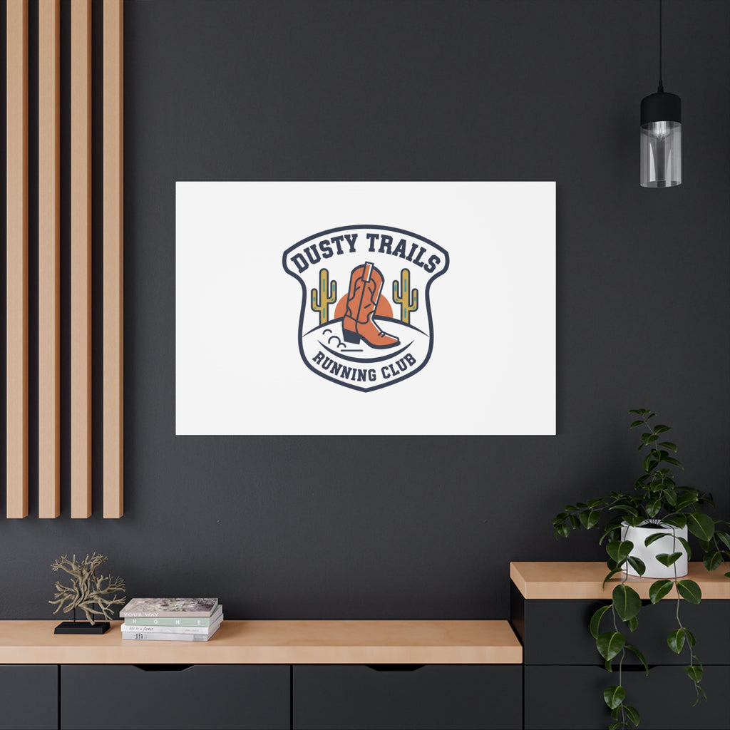 Dusty Trails Running Club Canvas | Western Badge Typography, Rustic Emblem
